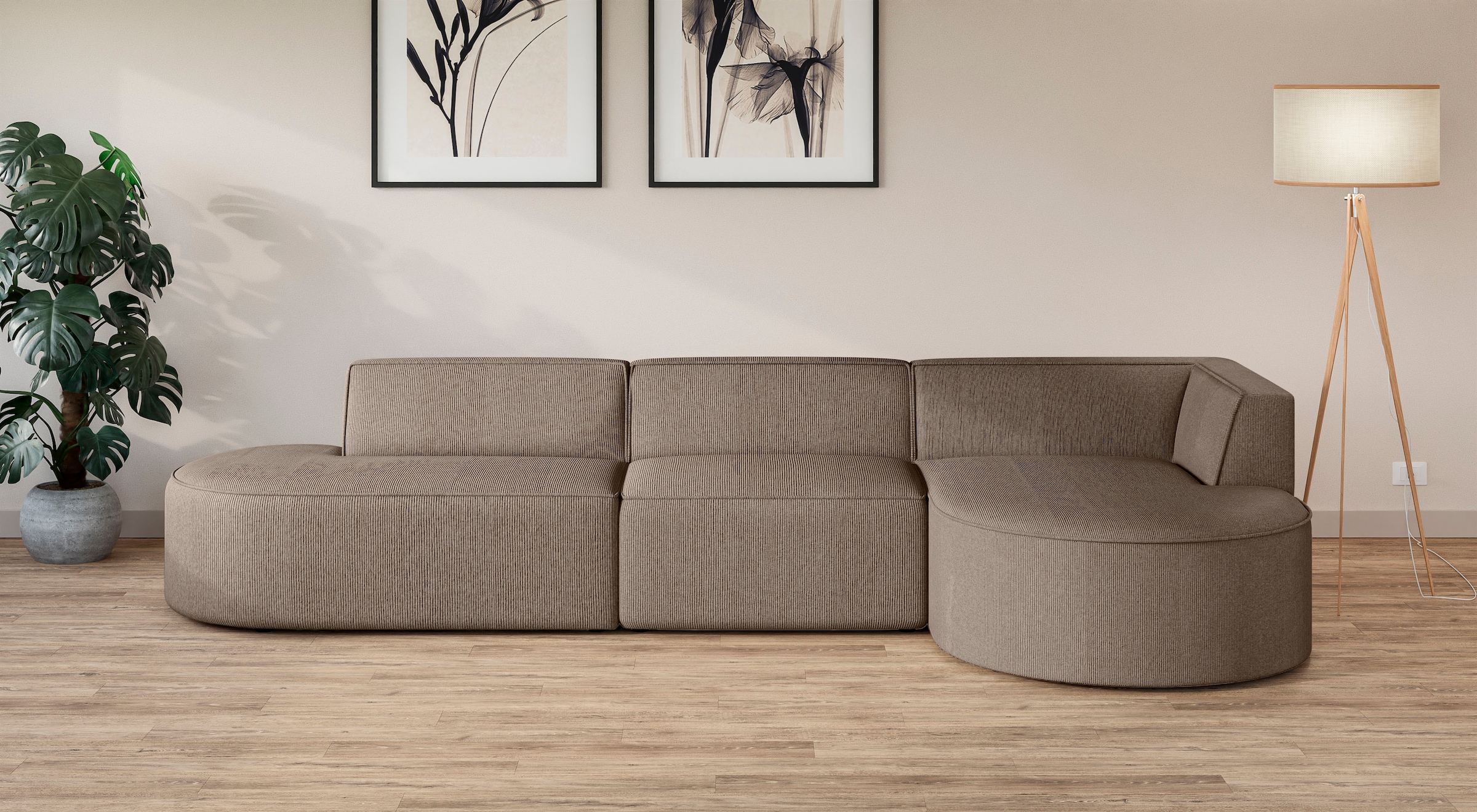 Ecksofa »Ecksofa EIVIND mit Ottomane rechts/links, Masse: B/H/T 343/159/72 cm«, L-Form...