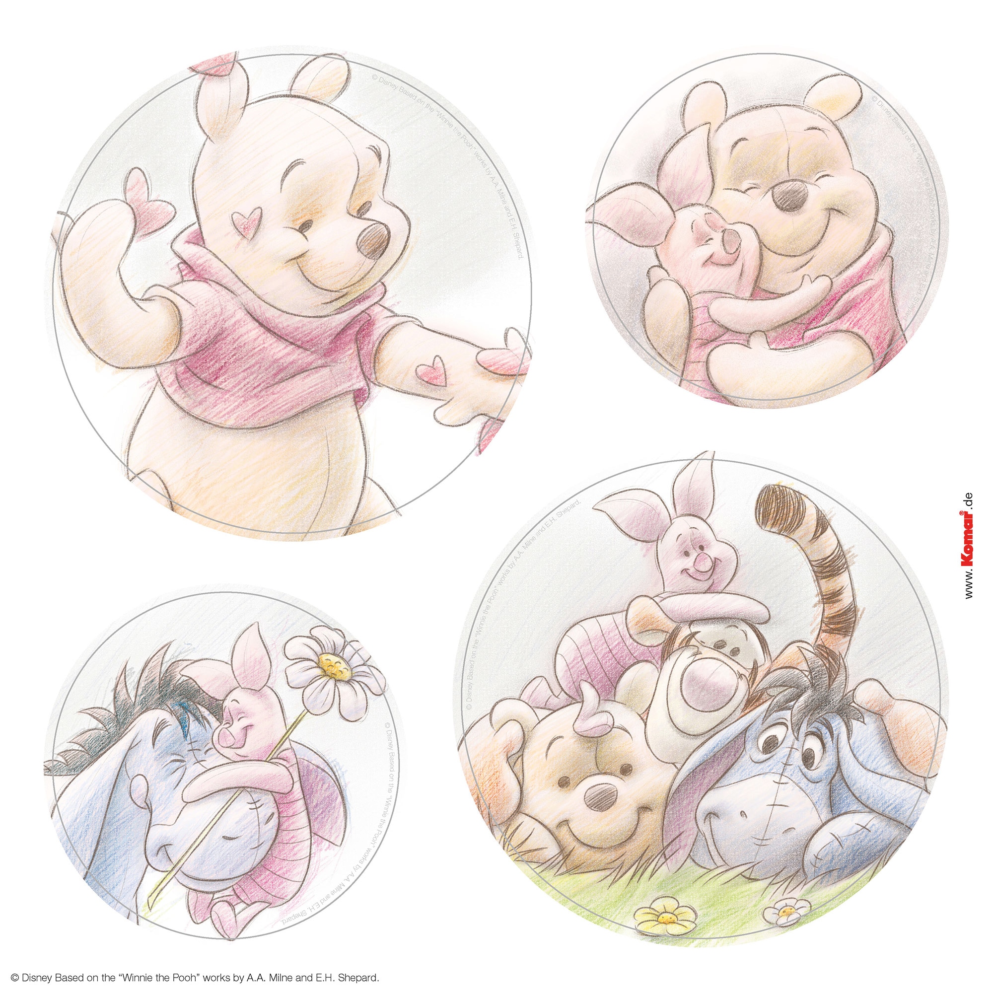 Komar Tableau de fenêtre »Fenstersticker - Winnie the Pooh Wonderful - Grösse 30 x 30 cm« 31 x 30 cm, 2 Bogen
