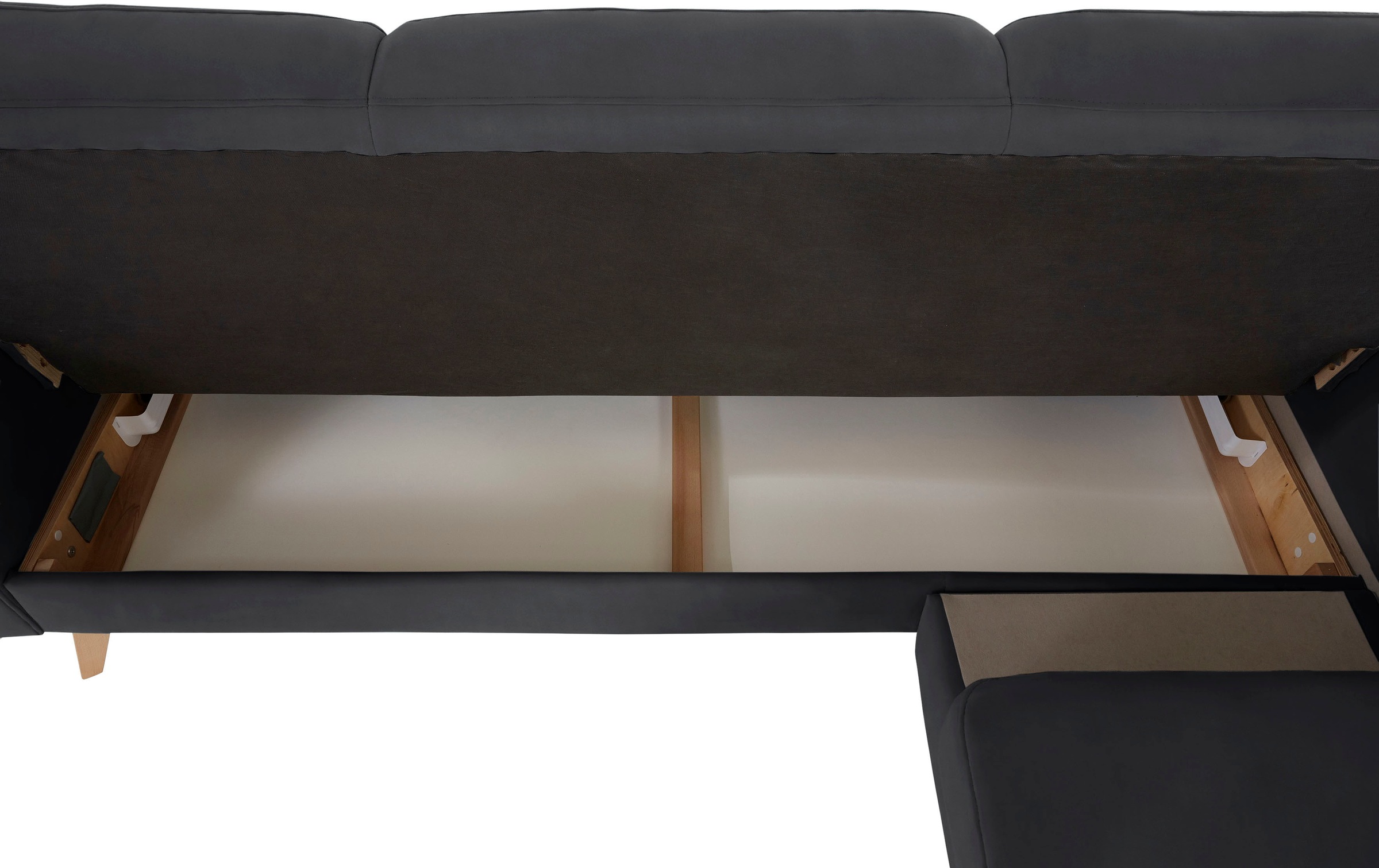 exxpo - sofa fashion Ecksofa »Nappa, kompakt und komfortabel, bequem, zeitloses Design, L-Form«, tolle Detailverarbeitung, inkl. Bettfunktion und Bettkasten