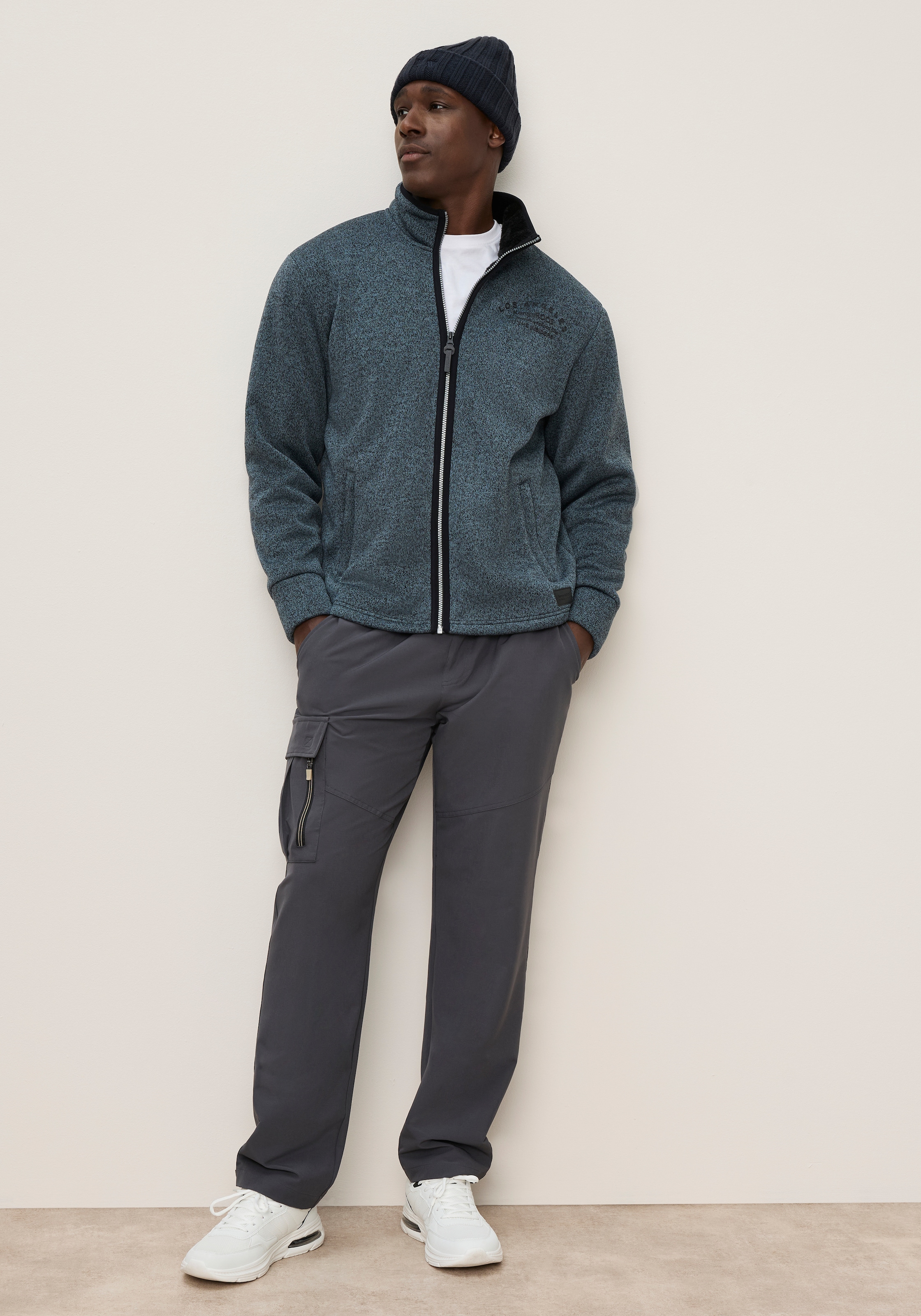 KangaROOS Strickfleecejacke Strick Fleece innen mit Teddy Fell für den Übergang