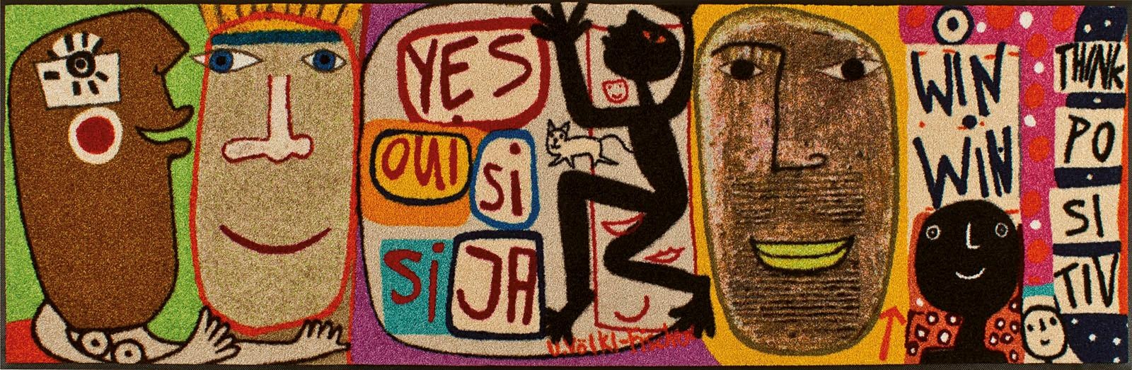 Image of wash+dry by Kleen-Tex Läufer »Think Positiv«, rechteckig, 7 mm Höhe, Schmutzfangläufer, modernes Design, rutschhemmend, In- und Outdoor geeignet, waschbar, ideal in Diele & Flur bei Ackermann Versand Schweiz