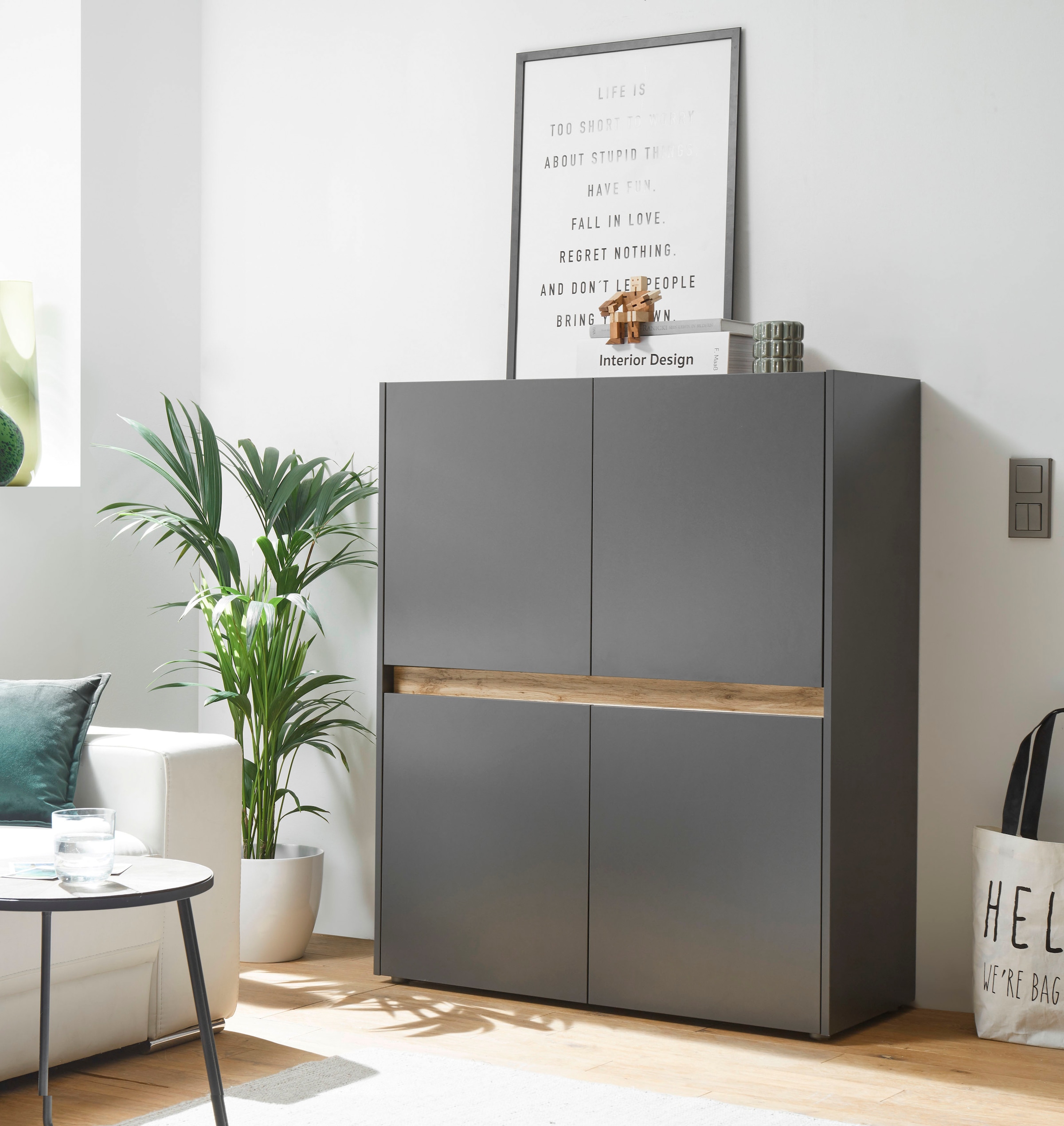 Image of Home affaire Highboard "City/Giron, moderner Schrank, Kommode, Stauraumschrank, Hochschrank" zeitlos, modern, ausreichend Stauraum, vielseitig einsetzbar