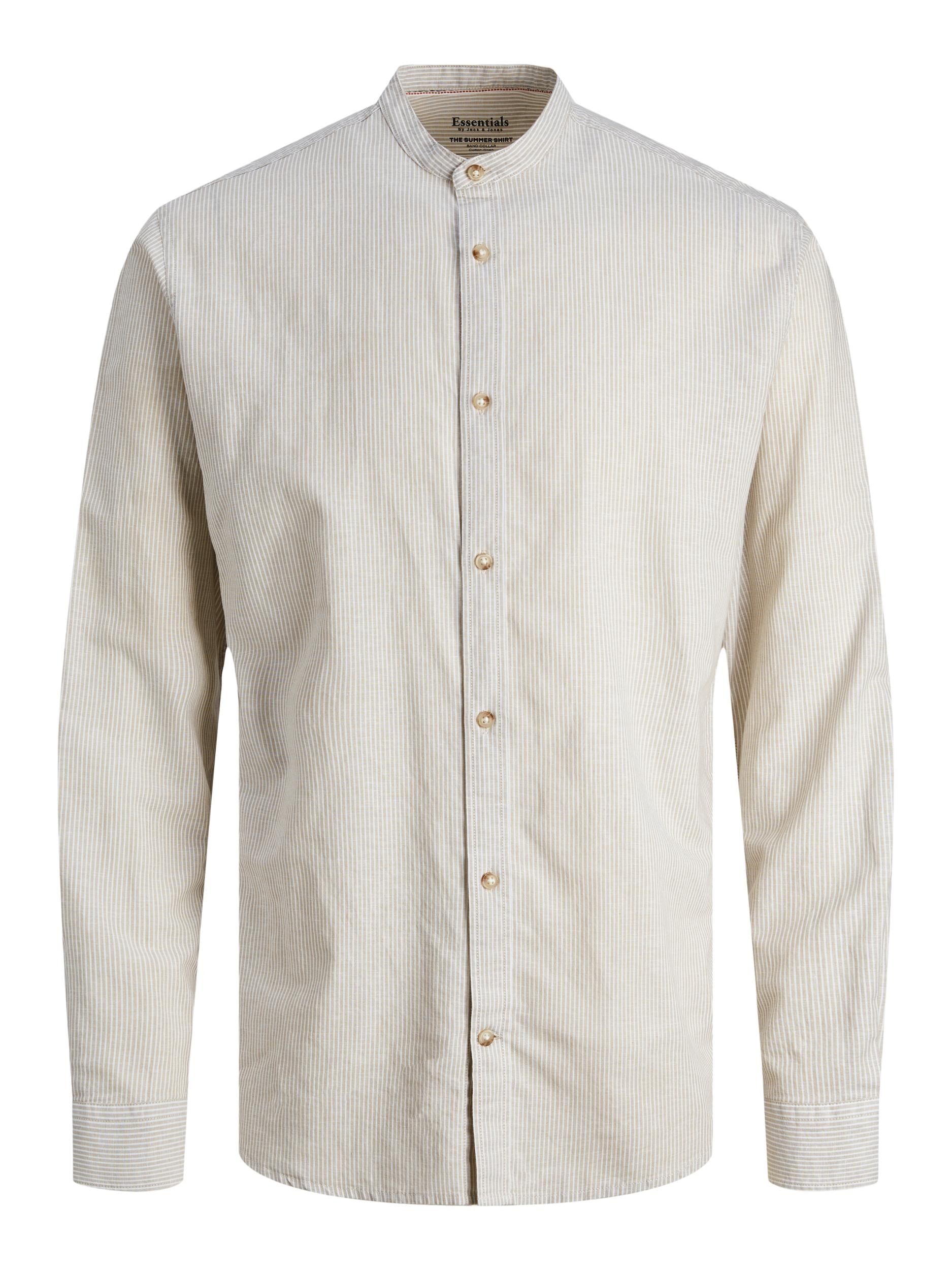 Jack & Jones Langarmhemd »JJESUMMER BAND LINEN BLEND SHIRT LS SN«