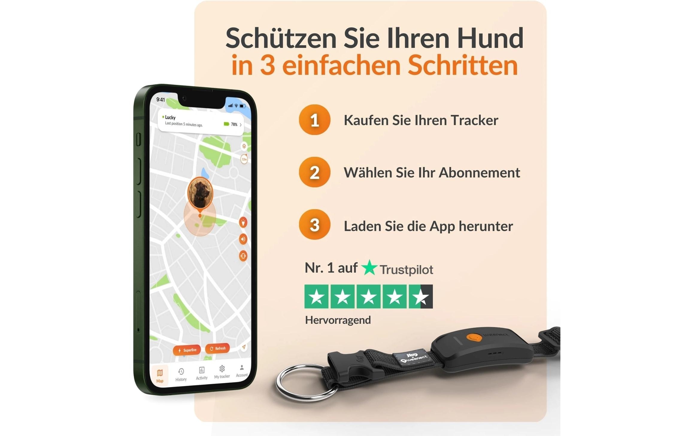   traceur GPS pour chiens »Weenect für Hunde XT mit Halsband«