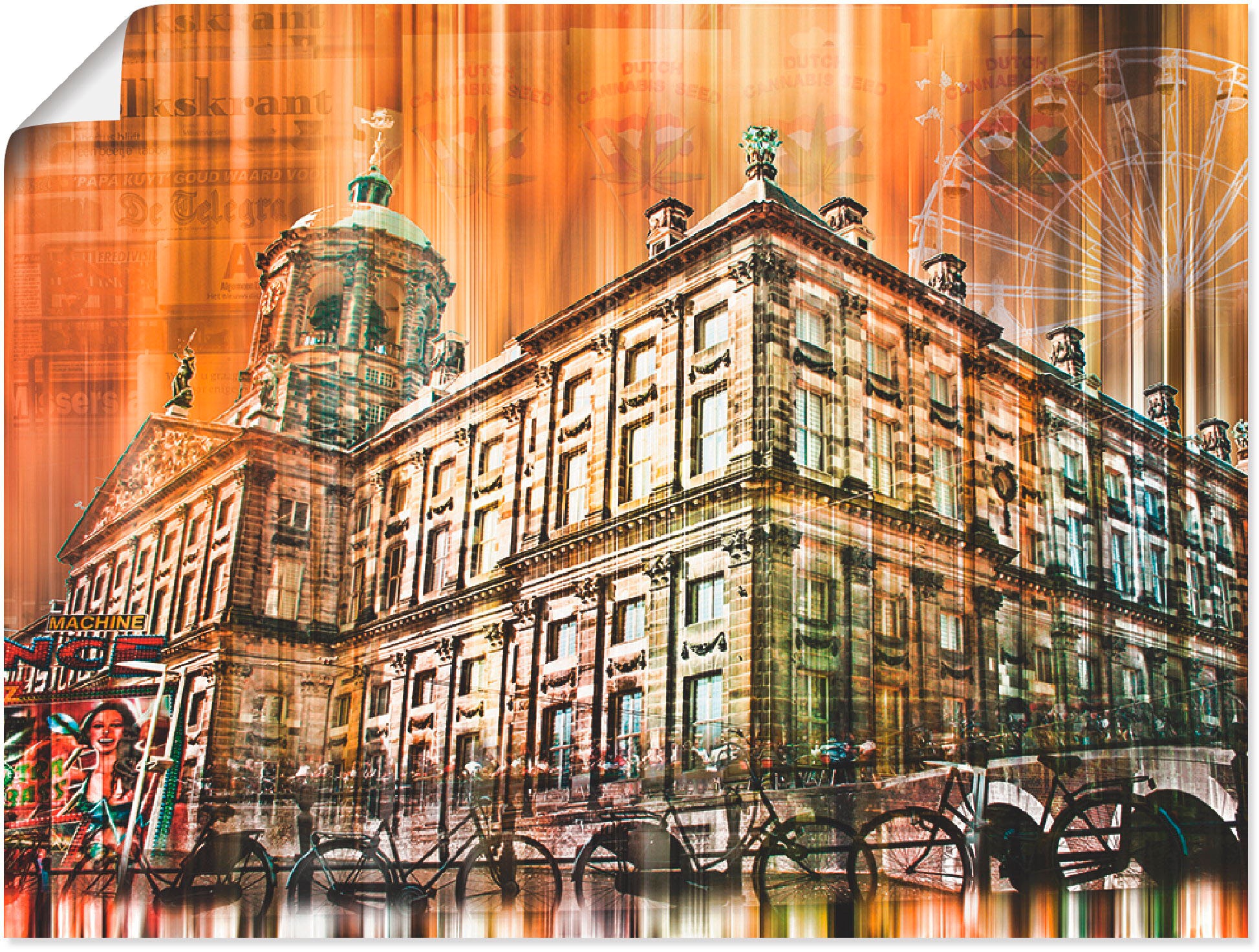 Image of Artland Wandbild »Amsterdam Collage 01«, Gebäude, (1 St.), in vielen Grössen & Produktarten -Leinwandbild, Poster, Wandaufkleber / Wandtattoo auch für Badezimmer geeignet bei Ackermann Versand Schweiz