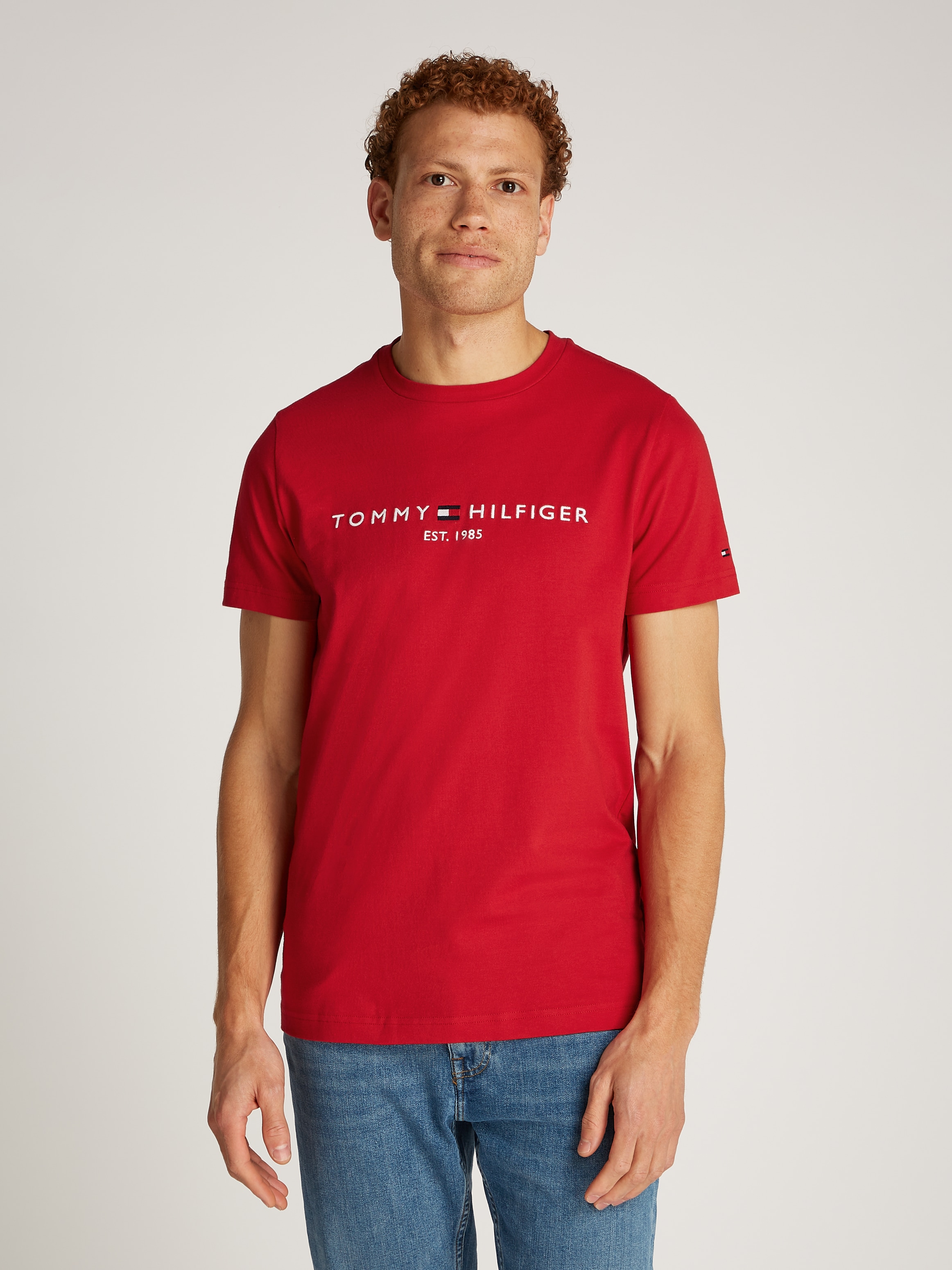 Tommy Hilfiger T-Shirt »TOMMY LOGO TEE«, aus reiner Baumwolle