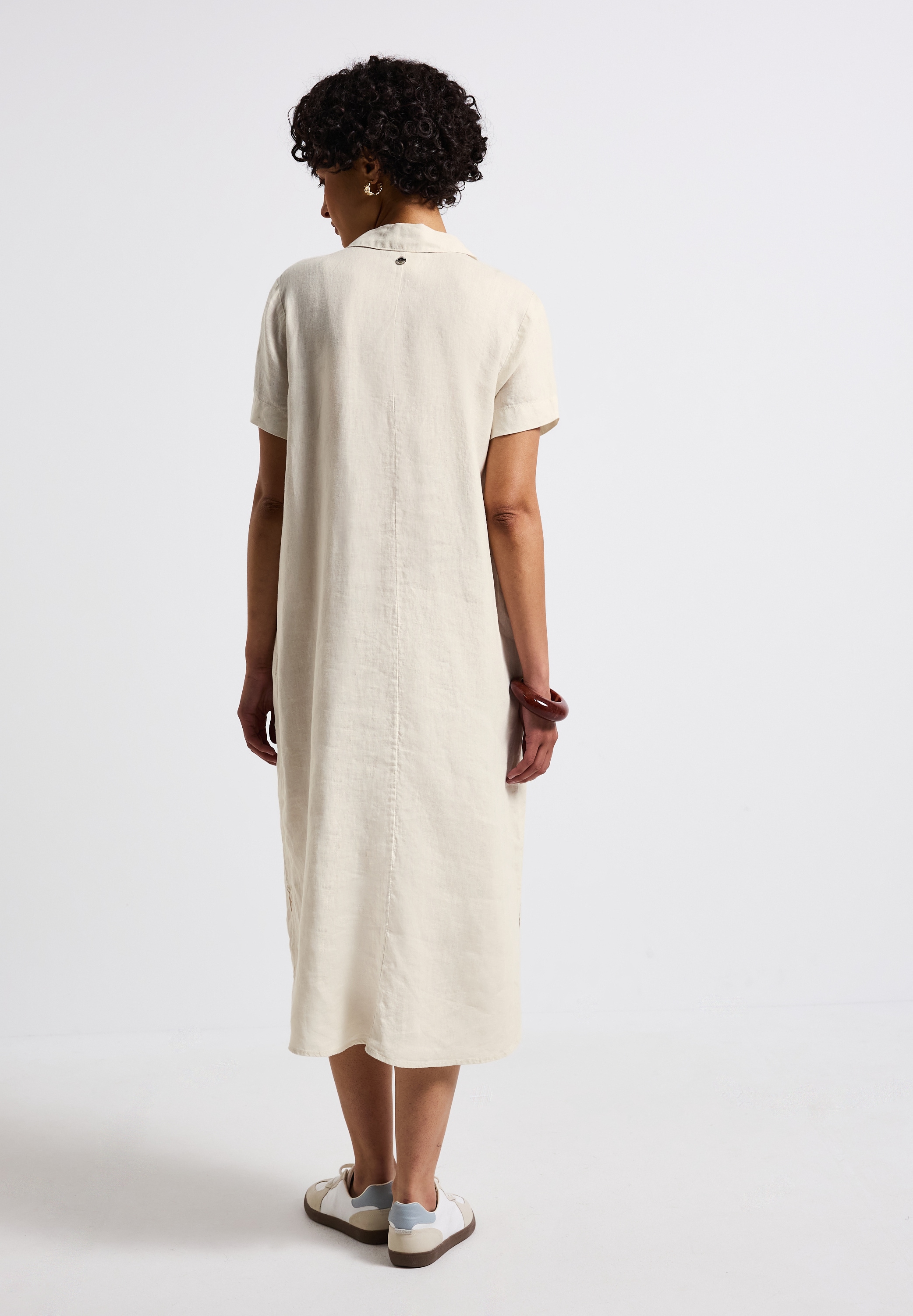 STREET ONE Midikleid, aus Leinen und kurzarm