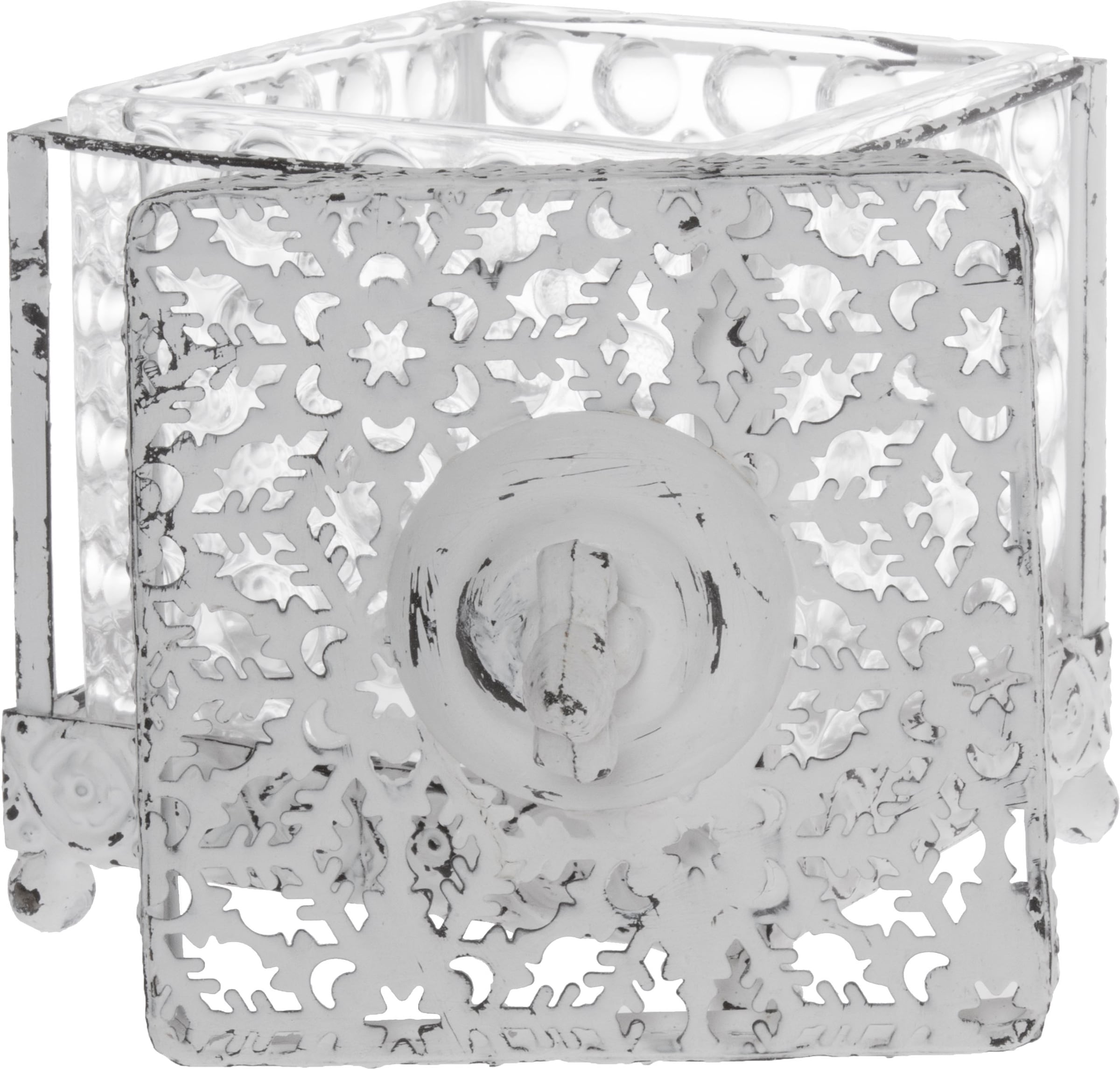 Myflair Möbel & Accessoires Aufbewahrungsbox »Leyla, weiss«, aus Metall & Glas, mit Deckel