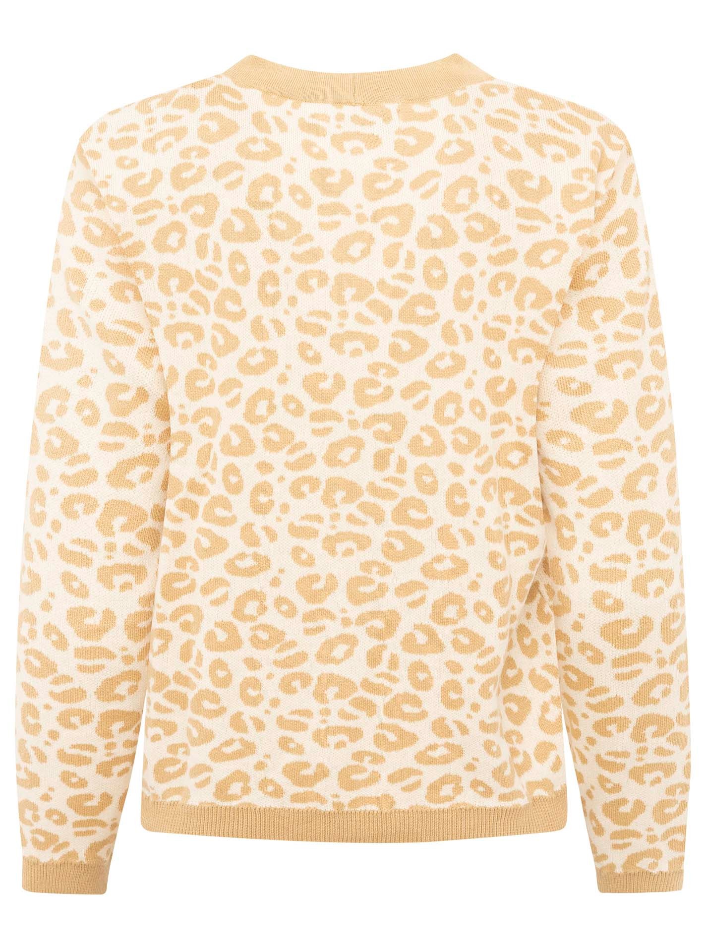 Zwillingsherz Veste en tricot »"Gestrickter-Leo"« mit Knöpfen, mit Leomuster aus reiner Baumwolle