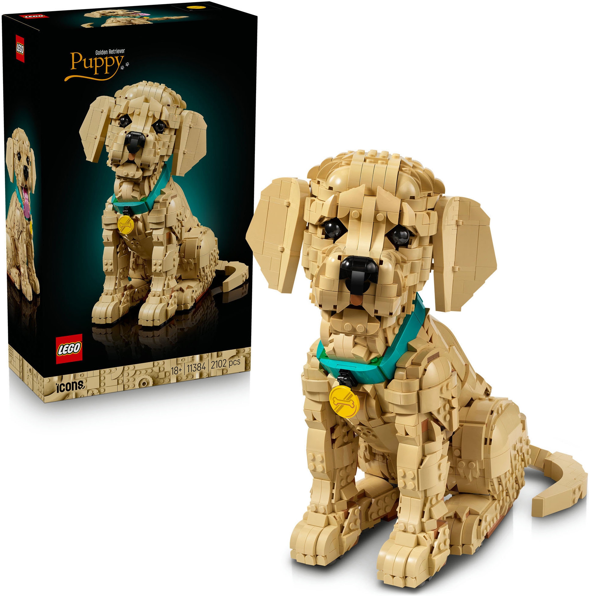 LEGO® Konstruktionsspielsteine »Golden Retriever Welpe (11384), LEGO Icons«