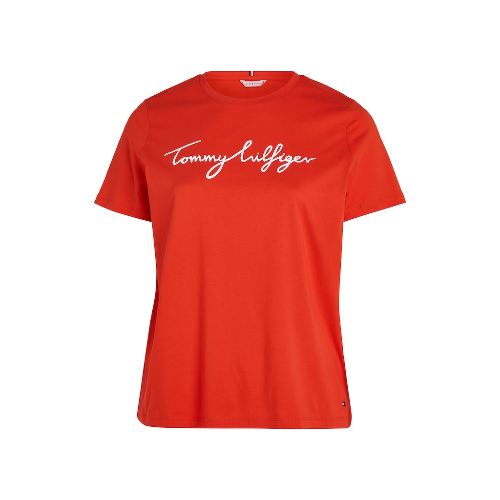 Tommy Hilfiger Curve T-Shirt »CRV REG C-NK SIGNATURE TEE SS«, Grosse Grössen
