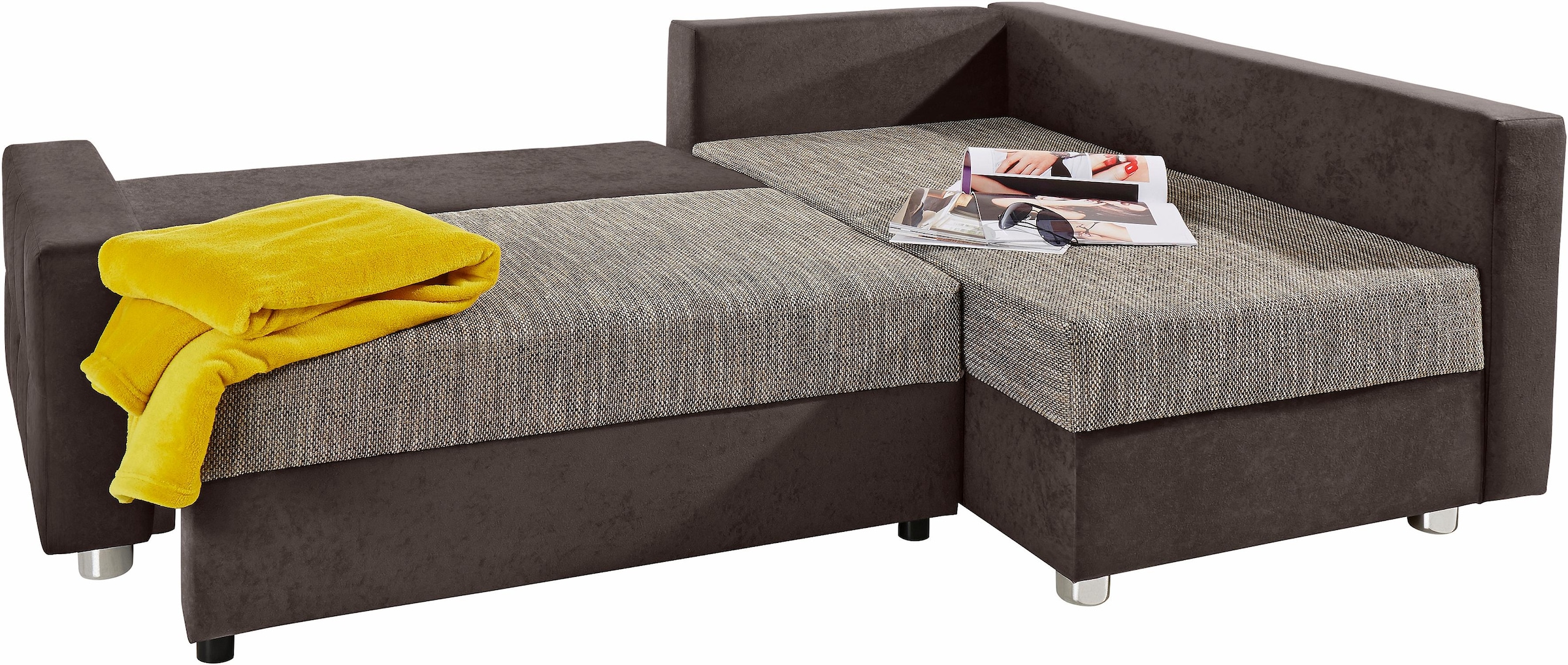 COLLECTION AB Ecksofa »Parma L-Form«, mit Bettfunktion und Federkern