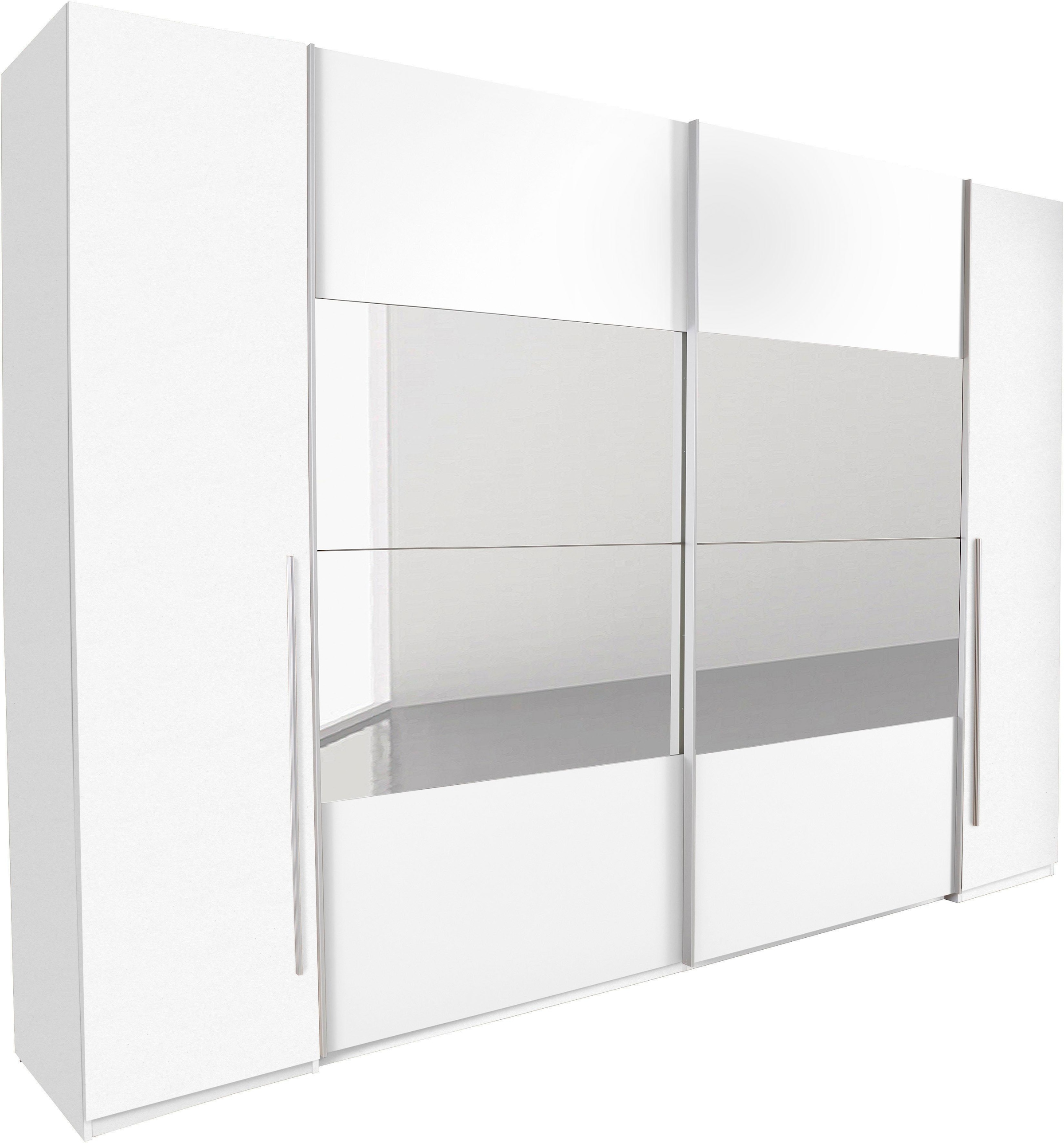 Image of Schlafkontor Schwebetürenschrank "Kleiderschrank Drehtürenschrank Schrank Garderobe MEGA" mit Dreh- und Schwebetüren und Spiegel, viele Böden