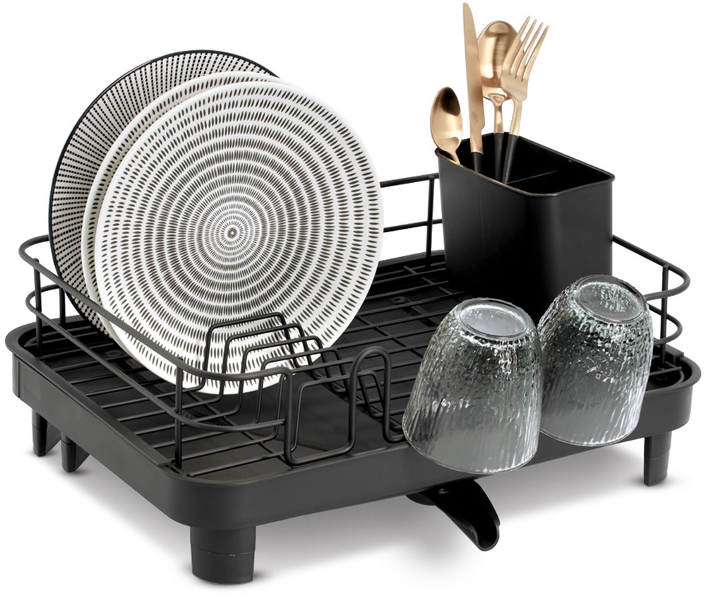 Zeller Present Trockenständer »Geschirrabtropfständer, Kunststoff/Metall, schwarz« Trockenständer, integriertes Ablaufsieb