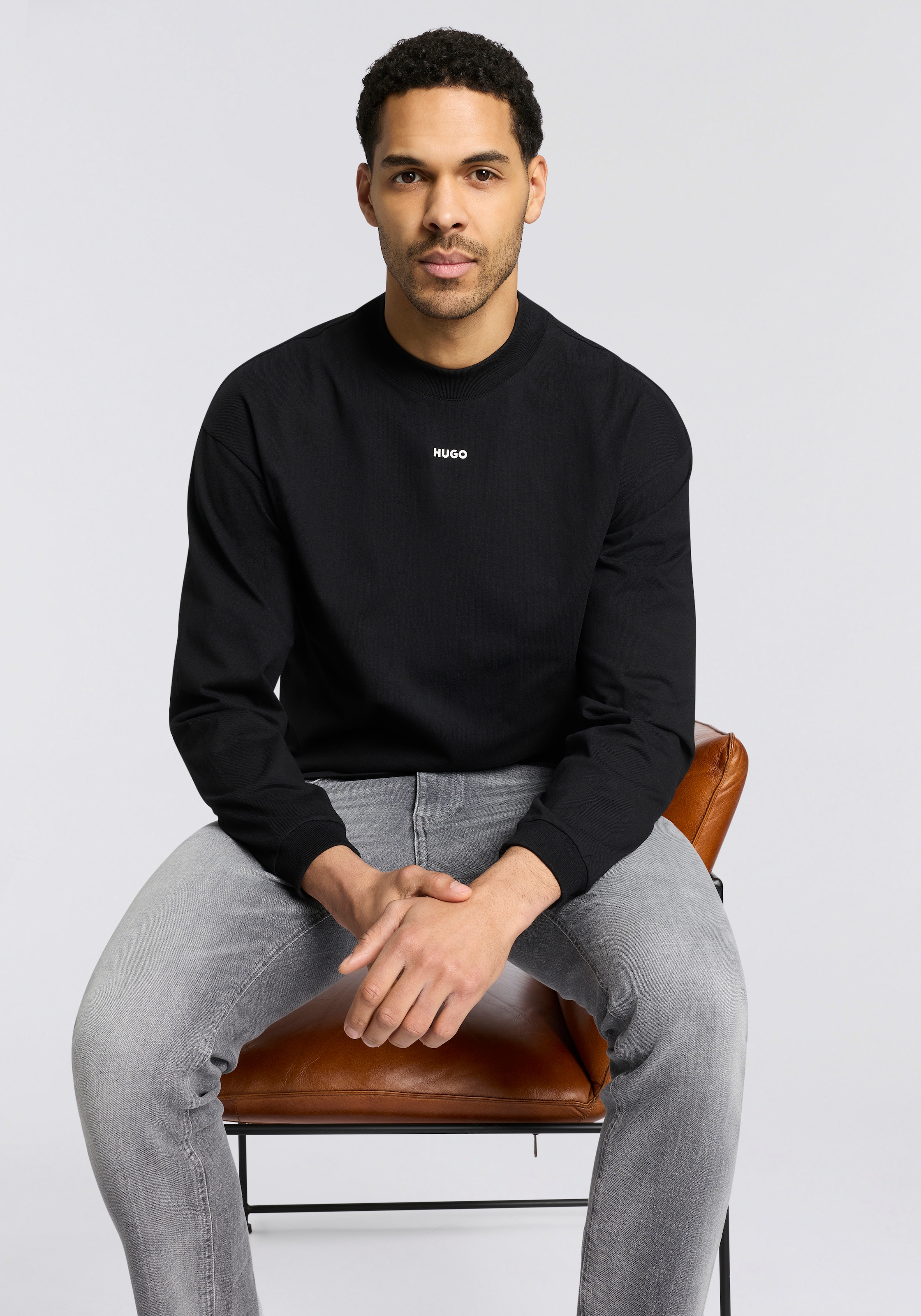 HUGO T-shirt à manches longues »Daposo« Encolure ronde, coupe décontractée, poignets aux manches