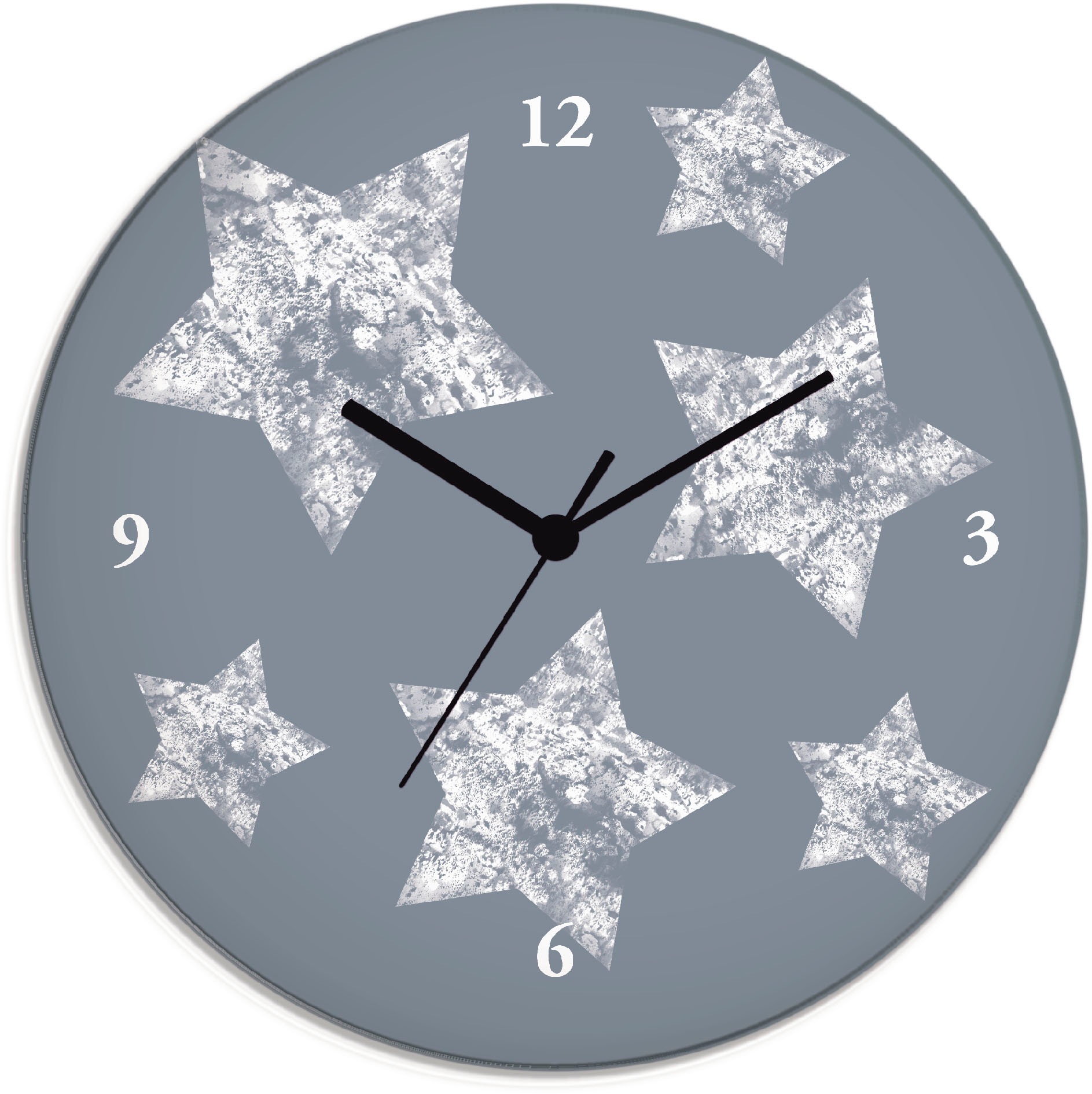 Image of Artland Wanduhr »Sterne auf grau«, lautlos, ohne Tickgeräusche, nicht tickend, geräuschlos - wählbar: Funkuhr o. Quarzuhr, moderne Uhr für Wohnzimmer, Küche etc. - Stil: modern bei Ackermann Versand Schweiz