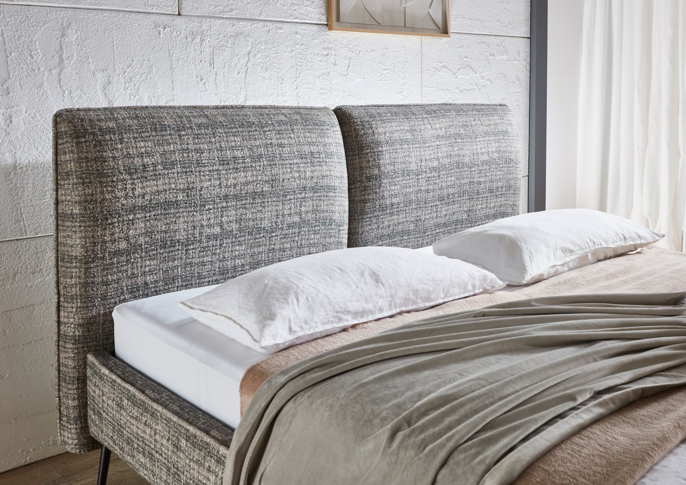 meise.möbel Polsterbett »Infinity erhältlich in verschiedenen Farben und Breiten« mit schwarzen Metallfüssen