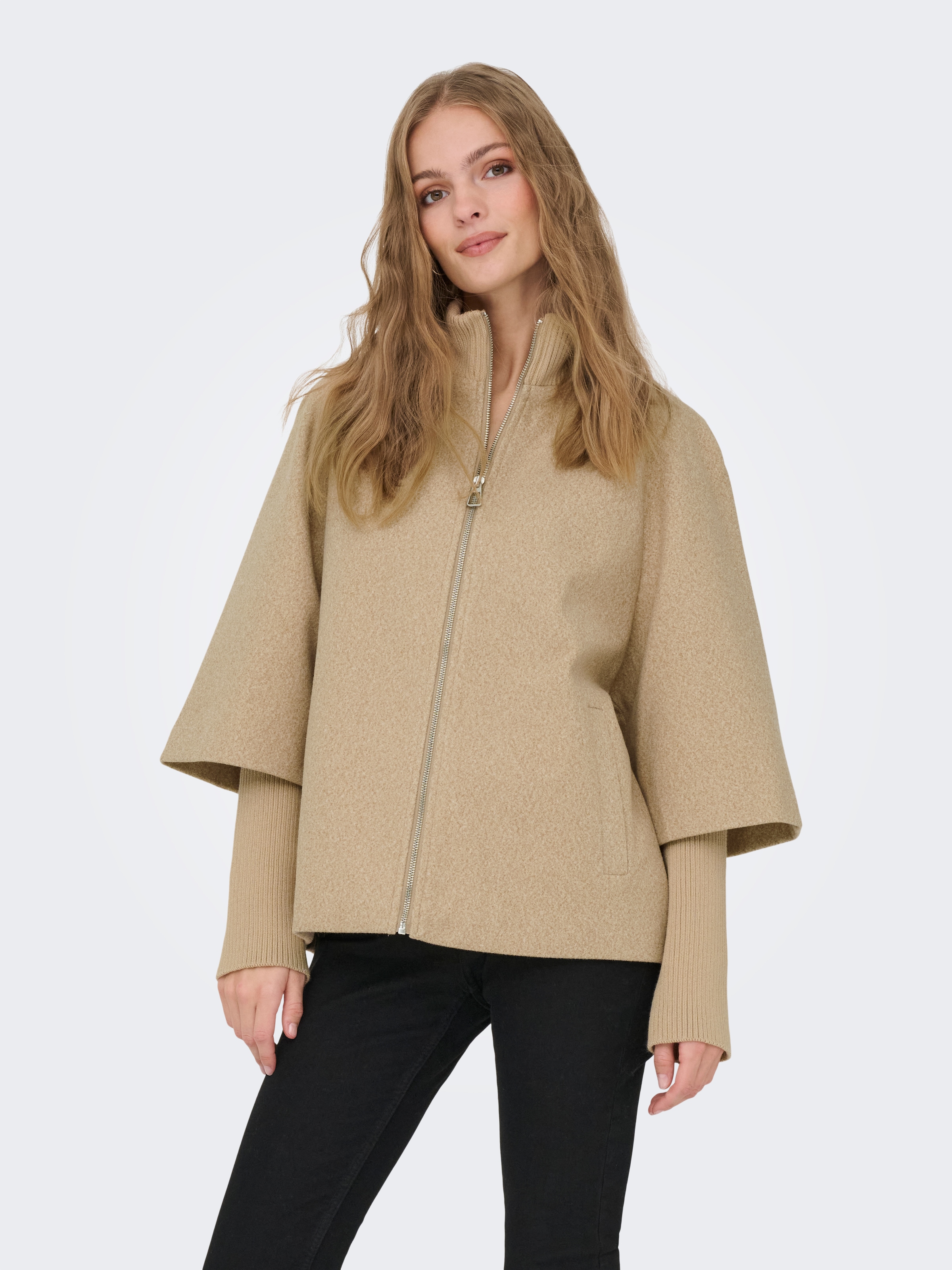 JDY Kurzjacke »JDYMEMORY RIB SHORT JACKET OTW NOOS« Kunstfaser