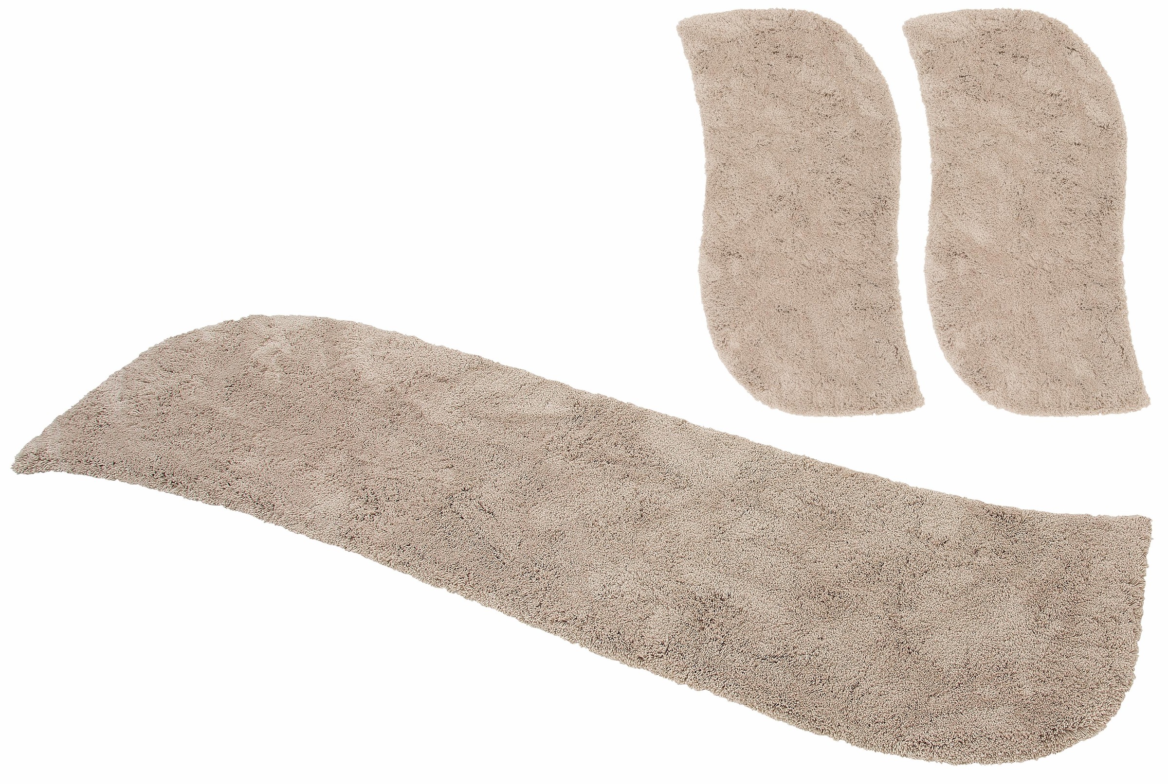 Image of GOODproduct Hochflor-Bettumrandung "Desner" Höhe 35 mm 3 tlg. Mikrofaser, weich, flauschig, Schlafzimmer, Bettvorleger, Läufer Set
