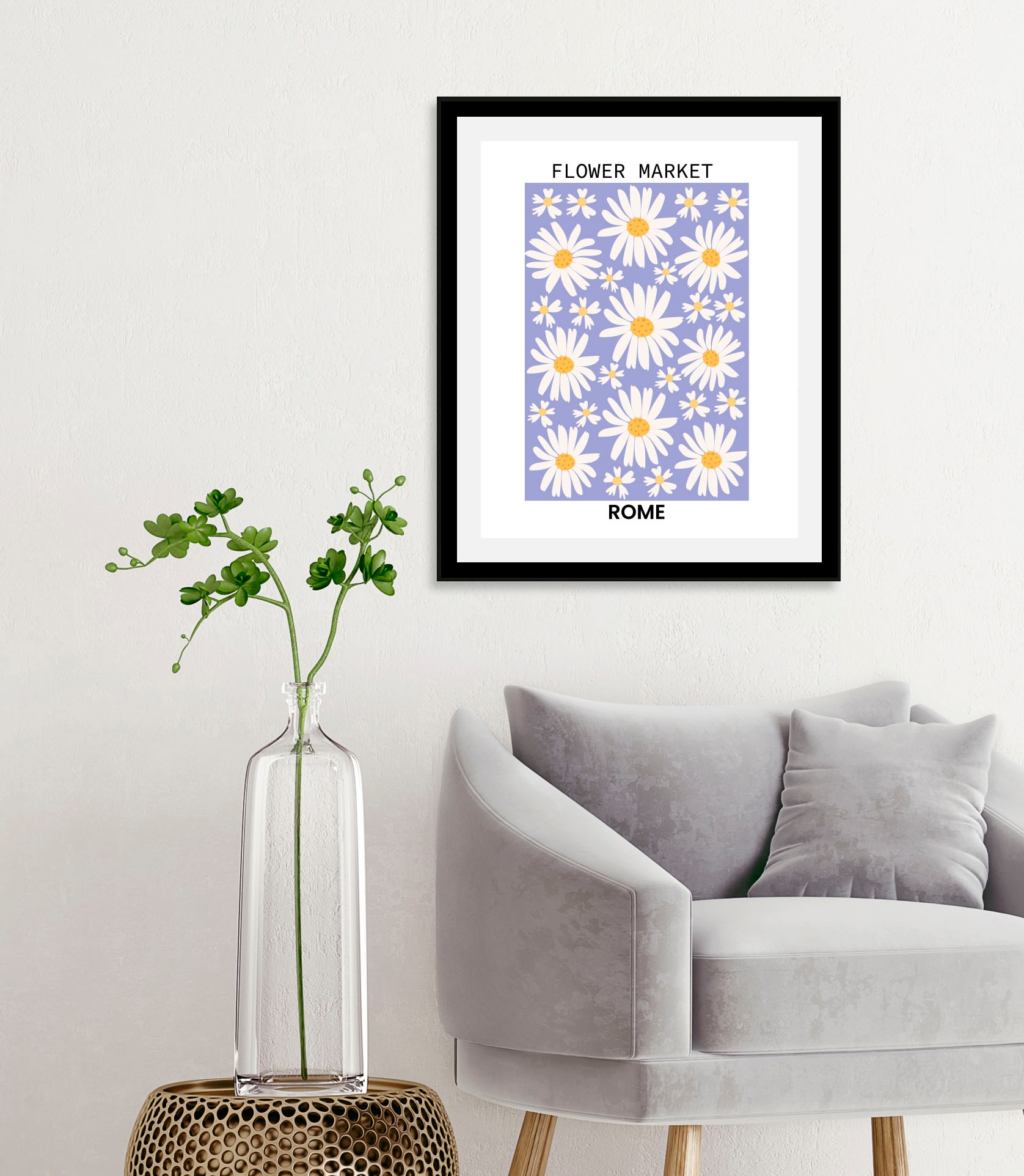 Image of queence Bild "Rome" Blumen Italien Rom 1 Stk. tlg. gerahmt