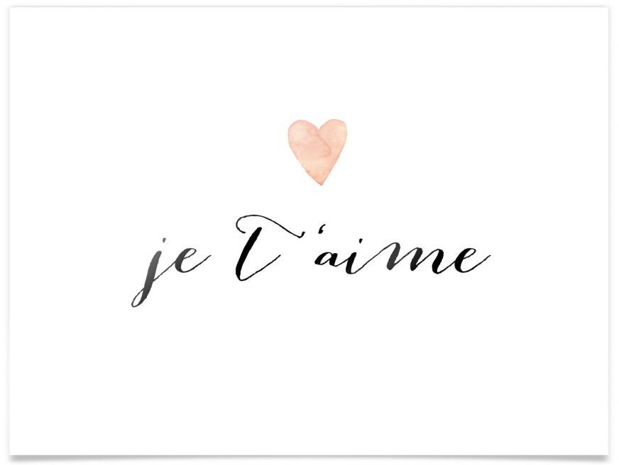 Image of Wall-Art Poster »Je t'aime«, Schriftzug, (1 St.), Poster, Wandbild, Bild, Wandposter bei Ackermann Versand Schweiz