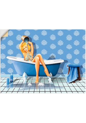 Wandbild »Das sexy blaue Badezimmer«, Frau, (1 St.)