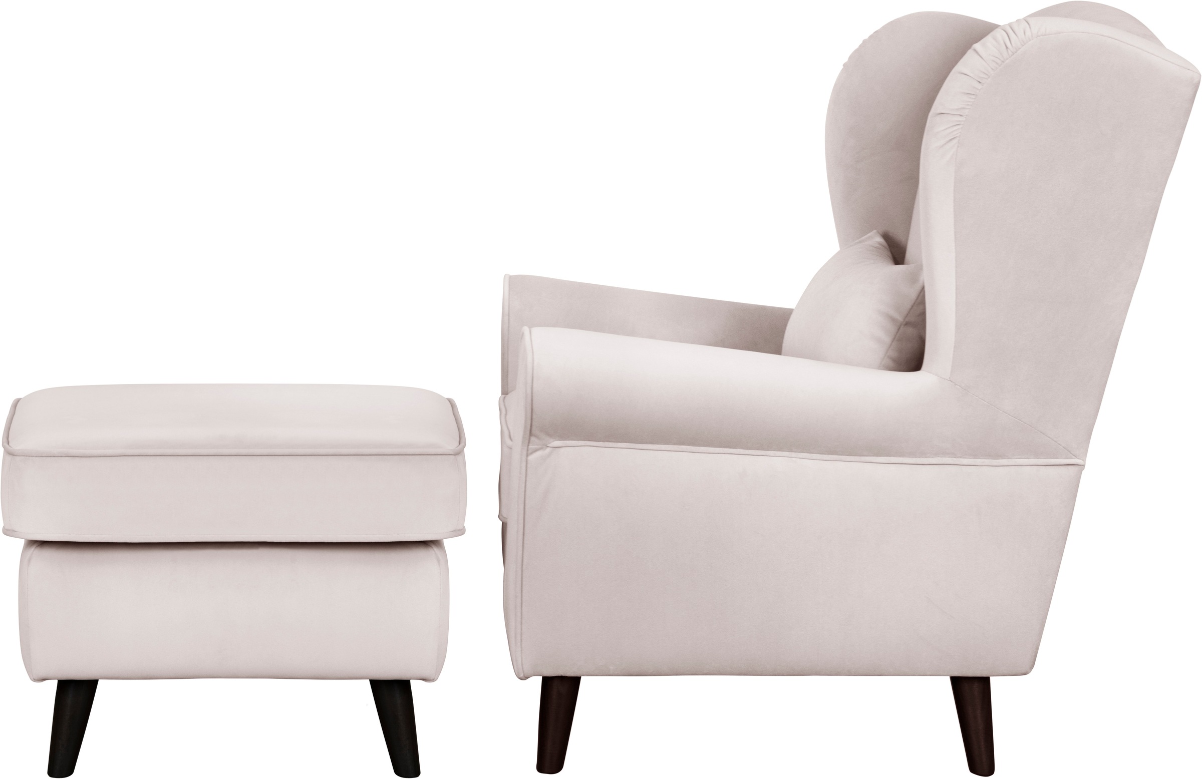 Home affaire Sessel »Ohrensessel CHISTELLE, wahlweise mit Polsterhocker«, mit Wellenunterfederung, Masse: B/T/H: 81/87/99 cm