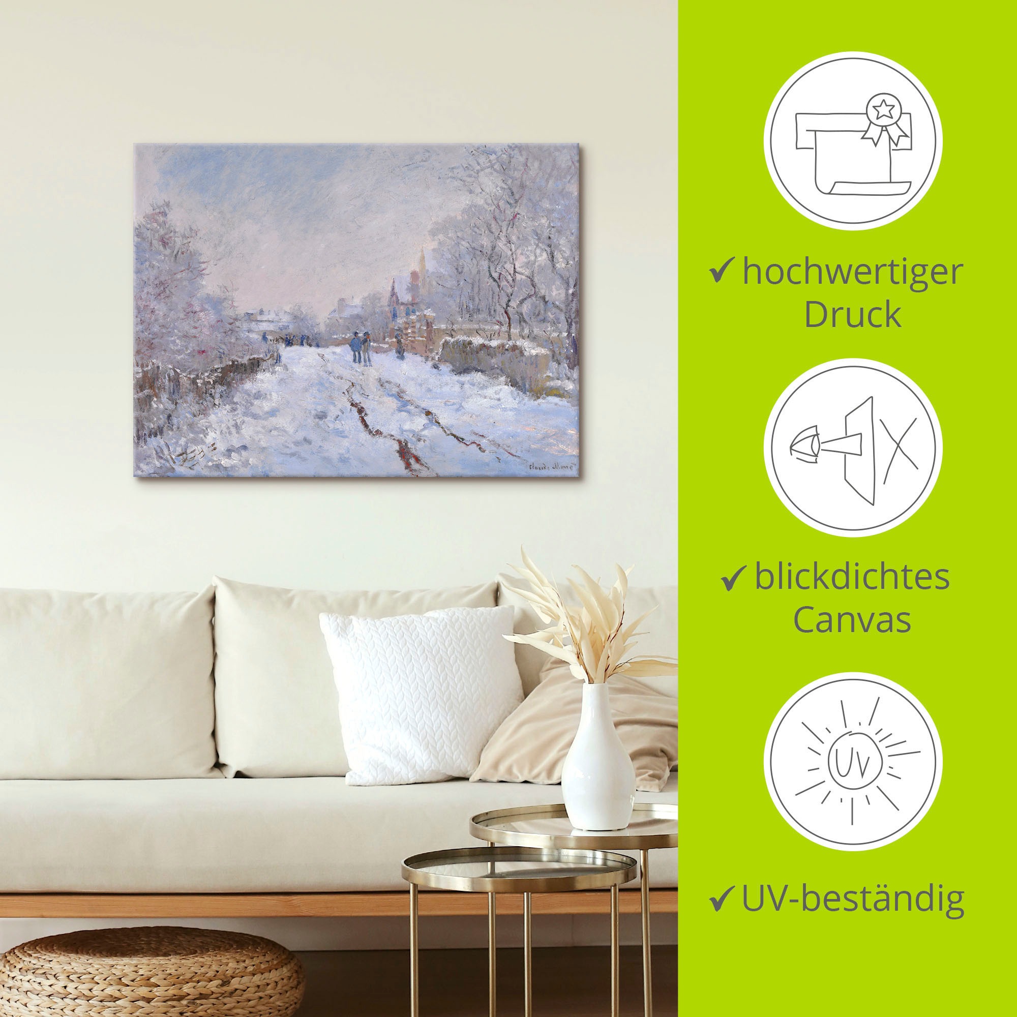 Artland Wandbild »Schnee in Argenteuil.«, Vier Jahreszeiten Bilder, (1 St.), als Leinwandbild, Poster in verschied. Grössen