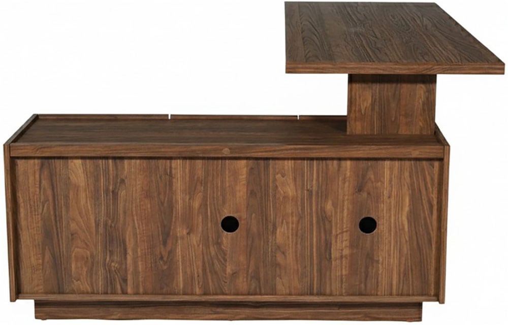 Jahnke Bureau d'angle »LUX C 160 E« bureau d'angle, montable des deux côtés, verre, 2 compartiments + 2 tiroirs