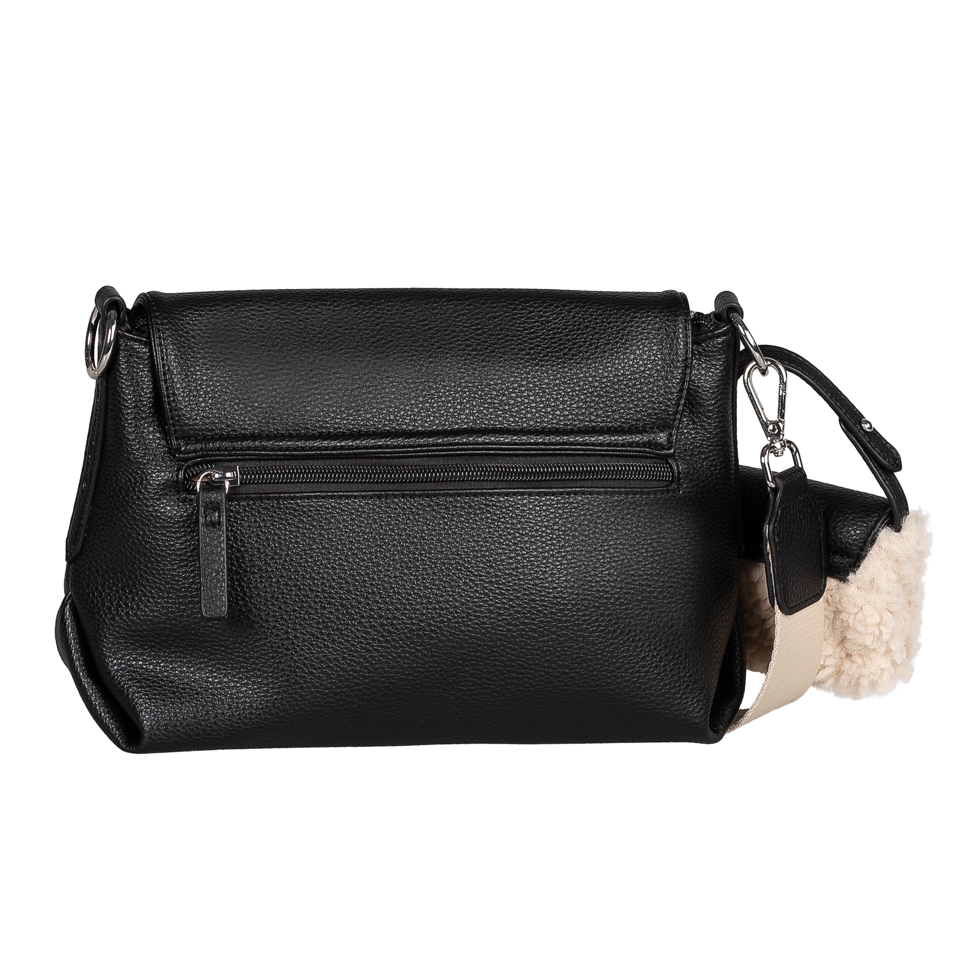 TOM TAILOR Umhängetasche »Fania« Damen Schultertasche mit Fellimitat-Anhänger