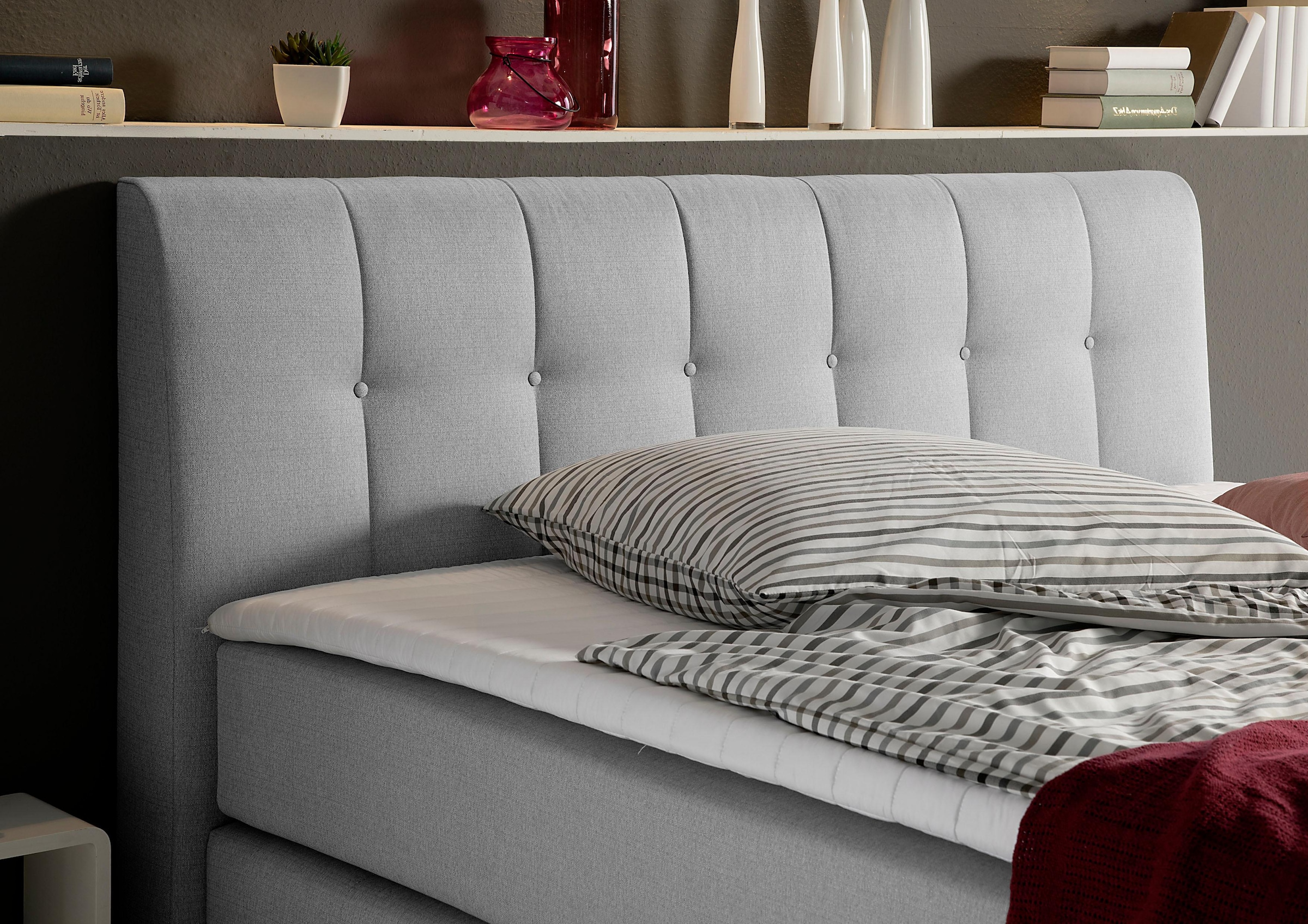 Home affaire Lit boxspring »Cafone« incl. topper, 5 largeurs, 3 types de matelas et 3 degrés de fermeté au choix