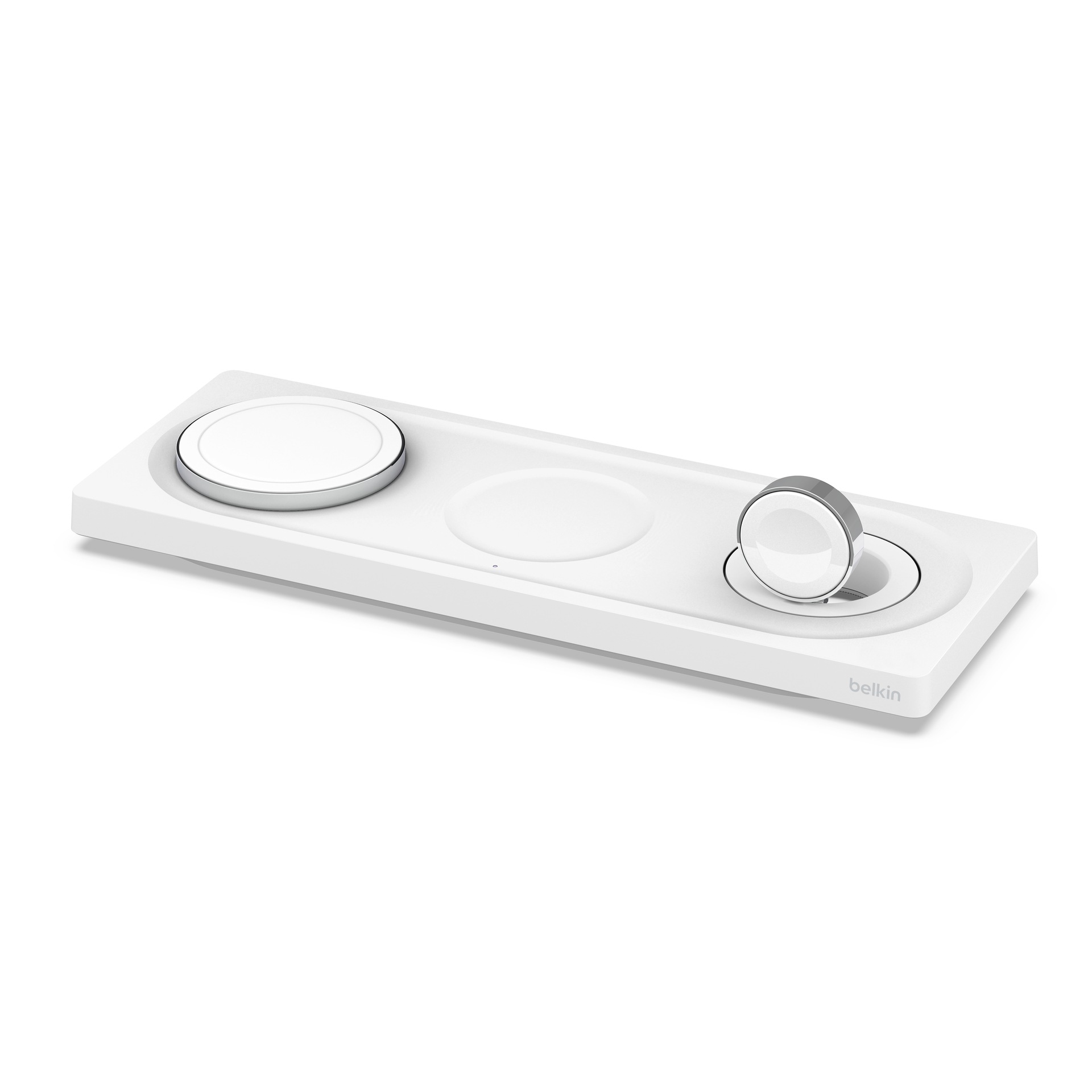 Belkin Smartphone-Ladegerät »Belkin drahtloses 3-in-1 MagSafe Ladepad«, (inkl. Netzteil kompatibel für iPhone der Serie 15/14/13/12), für iPhone, Apple Watch und AirPods, Wireless Ladegerät/Ladestation
