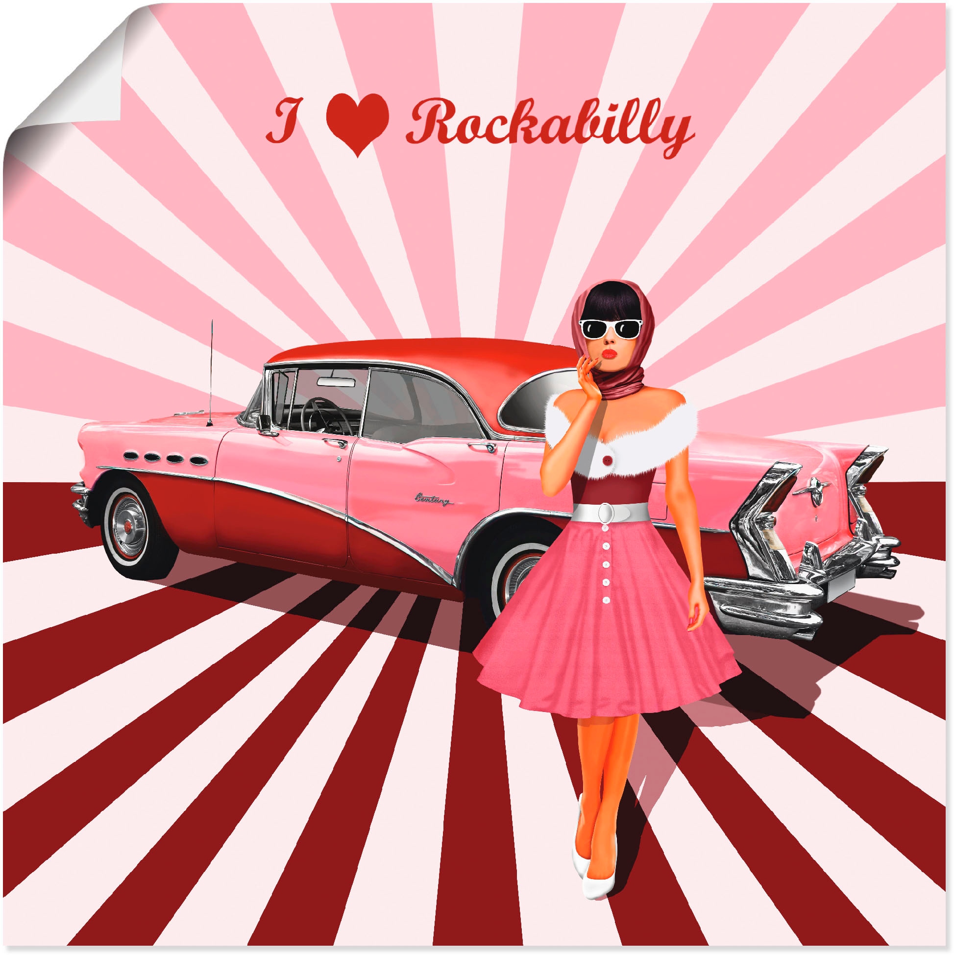 Image of Artland Wandbild "Ich liebe Rockabilly" Ausstellungsplakate 1 Stk. tlg. als Leinwandbild, Poster in verschied. Grössen