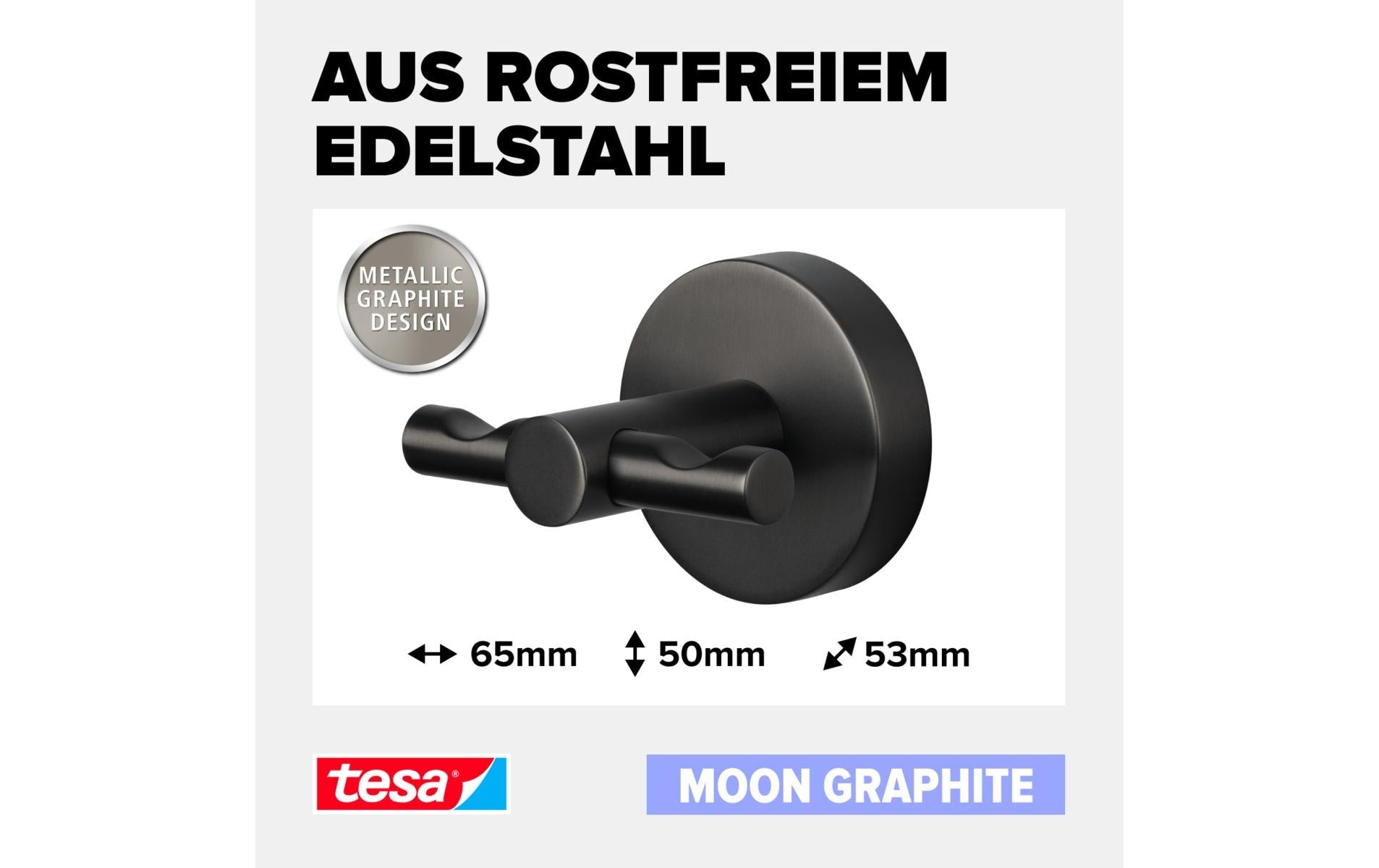 tesa Crochet pour serviette »MOON Graphite«