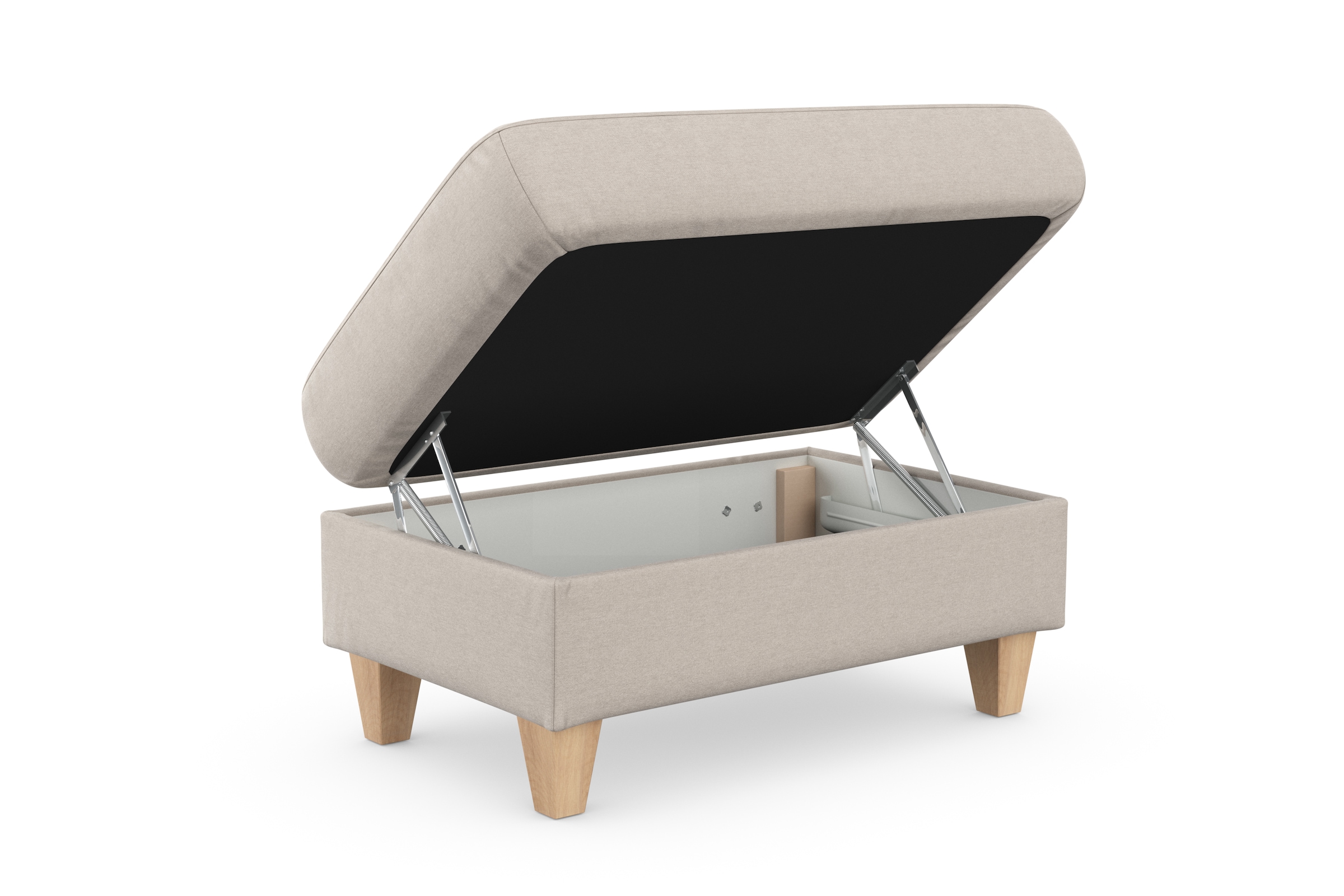 sit&more Stauraumhocker »Farö«, mit Stauraum und Federkern und naturfarbenen Füssen