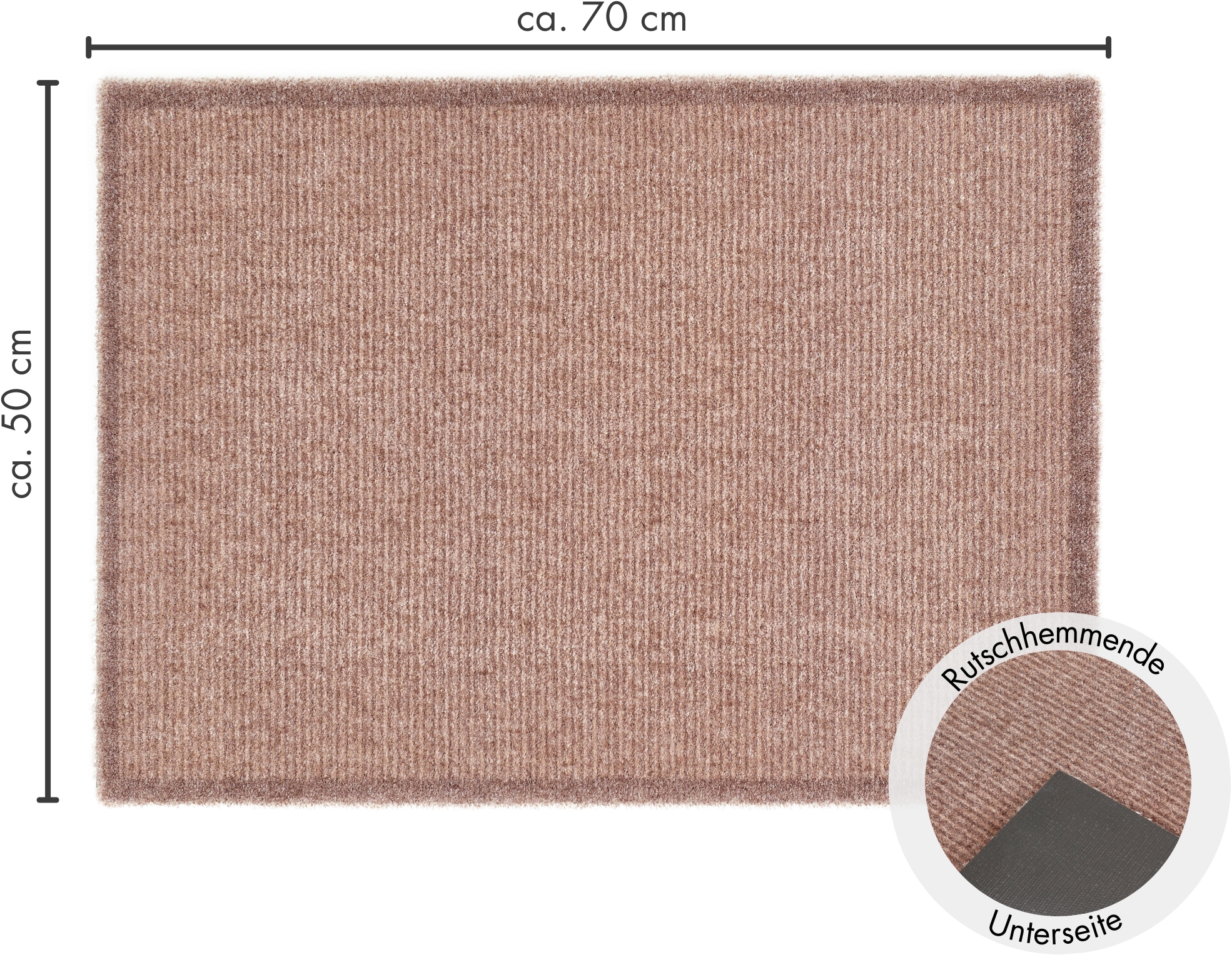 Barbara Becker Fussmatte »Gentle Schmutzfangmatte & Läufer, Made in Belgium«, rechteckig, 7 mm Höhe, Schmutzfangteppich, Schmutzmatte, dezentes Streifen Design, waschbar