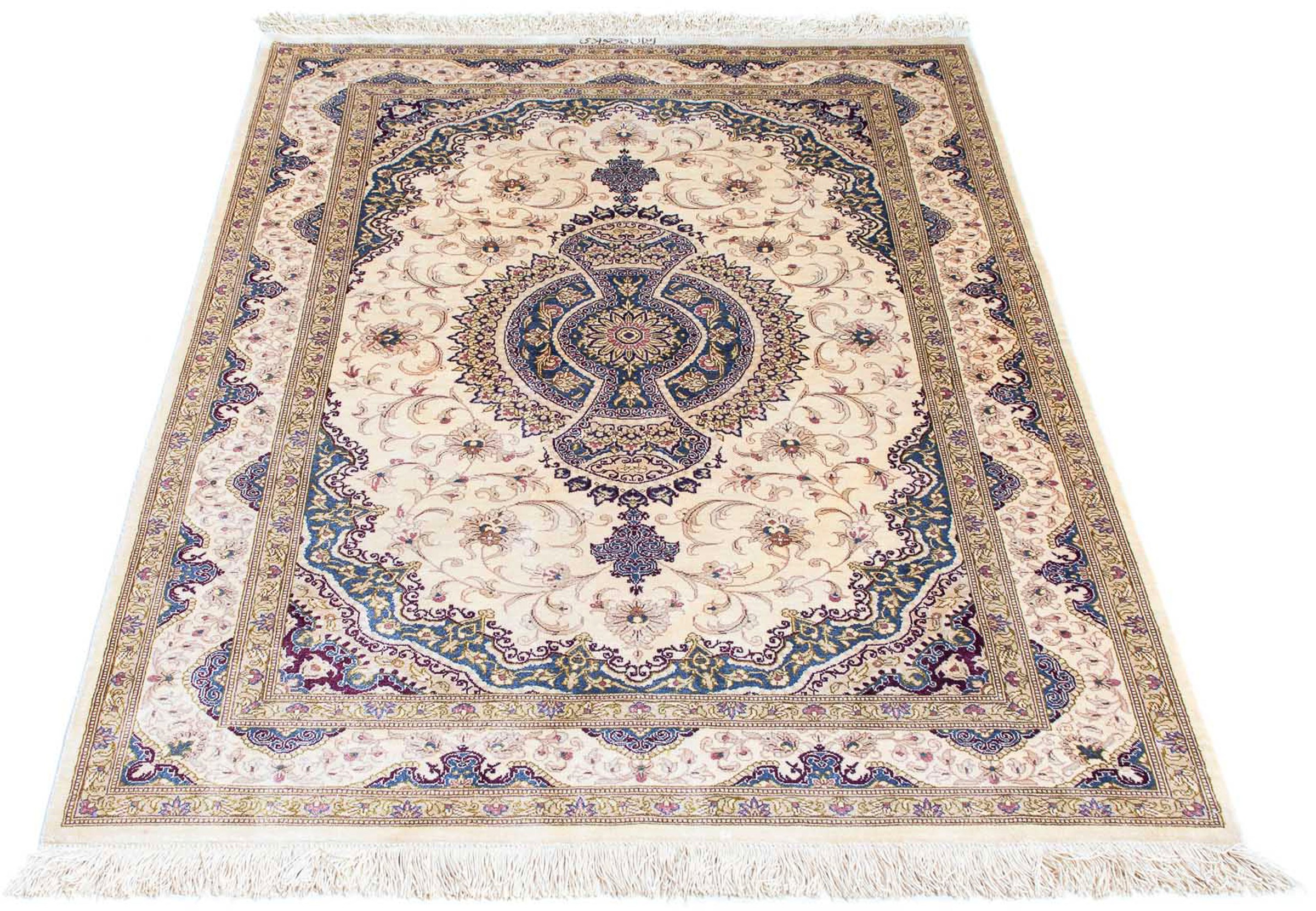 Image of morgenland Orientteppich »Perser - Ghom - 143 x 100 cm - beige«, rechteckig, 10 mm Höhe, Wohnzimmer, Handgeknüpft, Einzelstück mit Zertifikat bei Ackermann Versand Schweiz