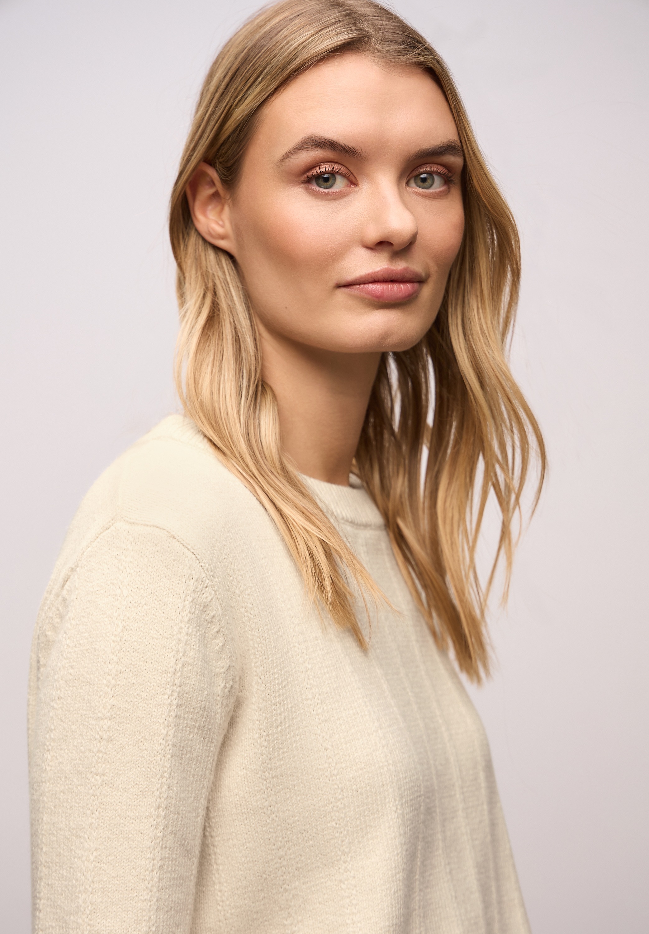 STREET ONE Strickpullover mit Rundhals, strukturiert