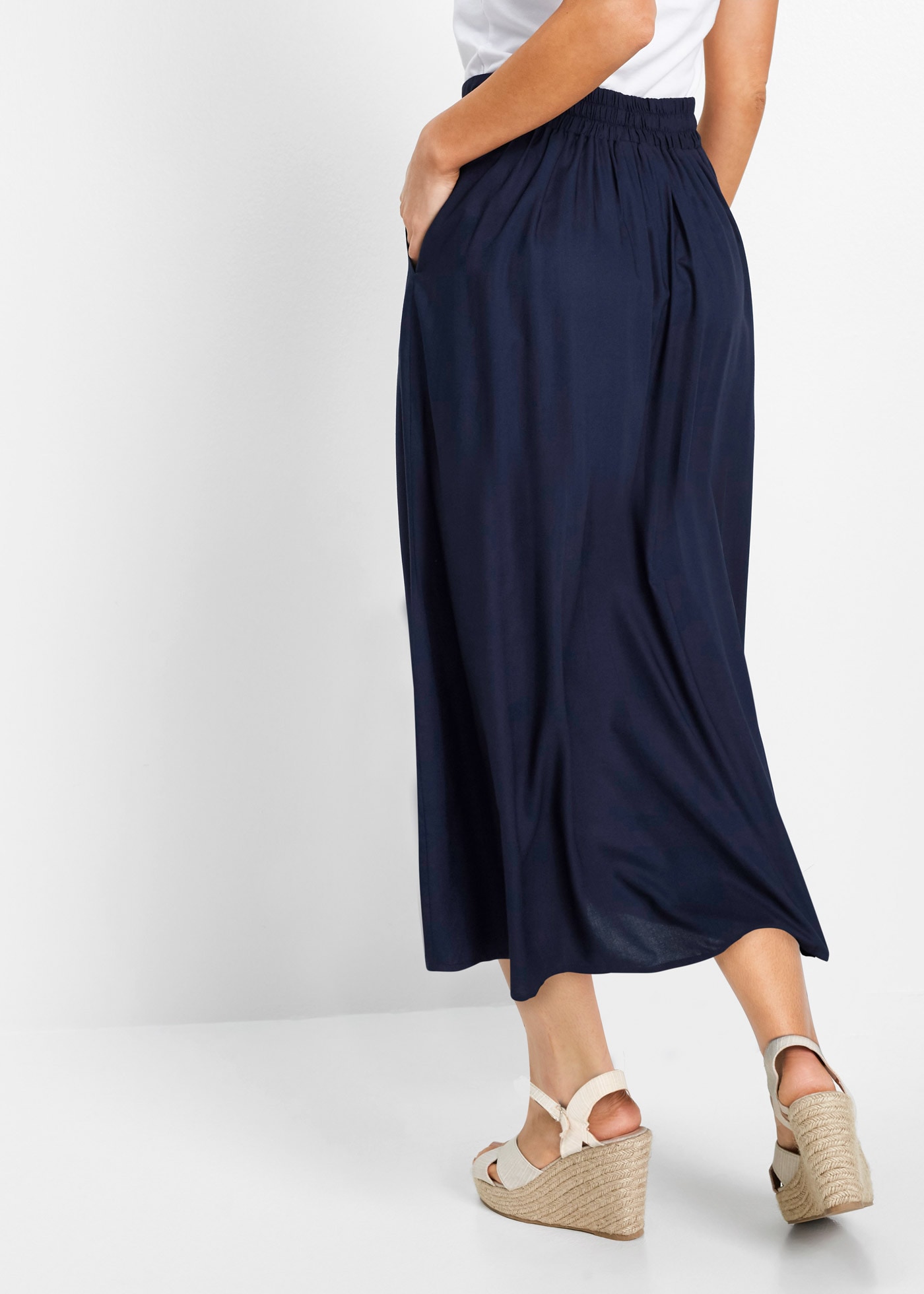 bonprix Maxi jupe aus Viskose, Maxilänge, lockere Passform, bedrucktes Design