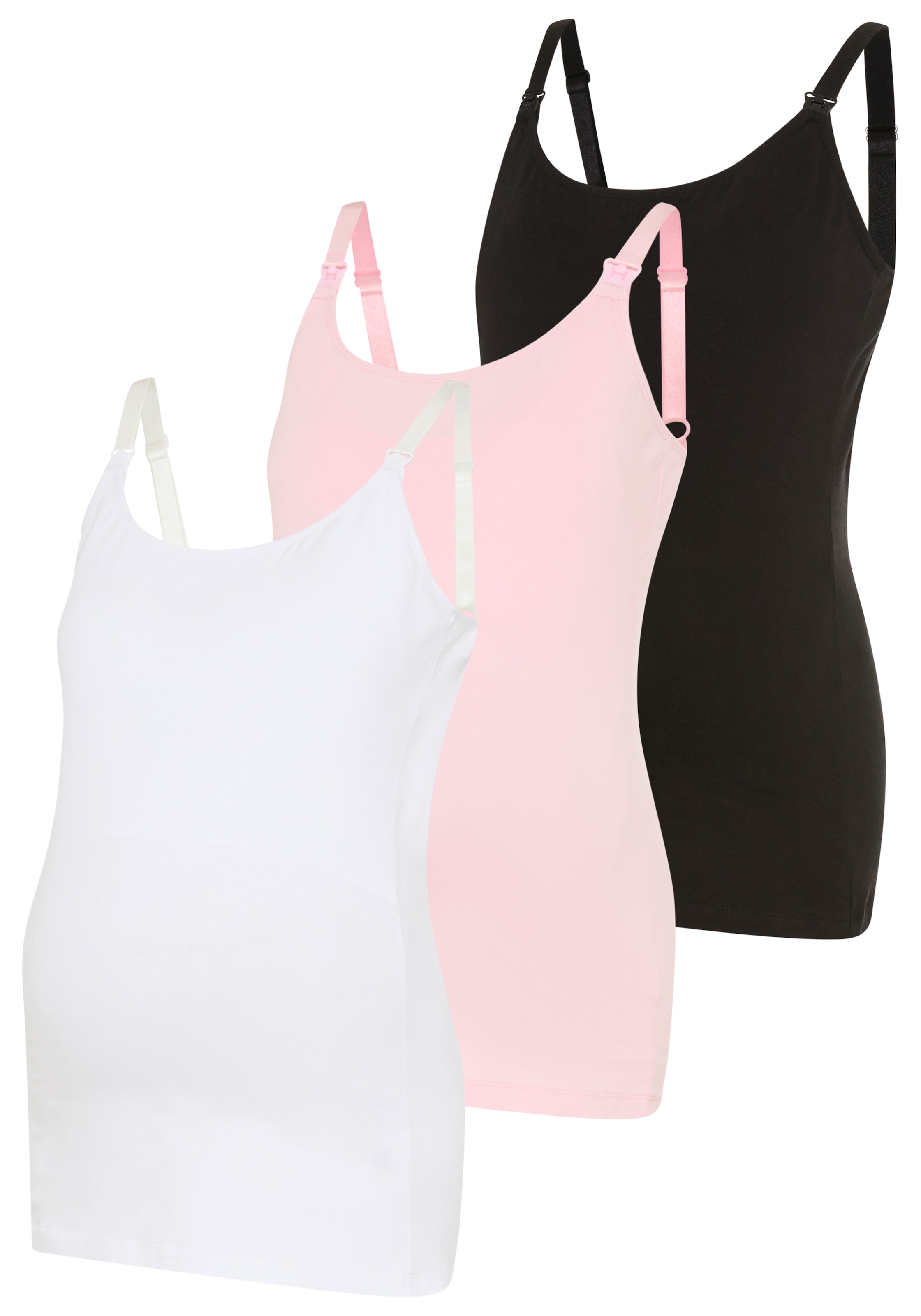 Image of Neun Monate Umstandsshirt "3er Pack Umstands Tops" Packung, 3, 3 tlg. ohne Ärmel, mit Rundhalsausschnitt, mit Stillmöglichkeit