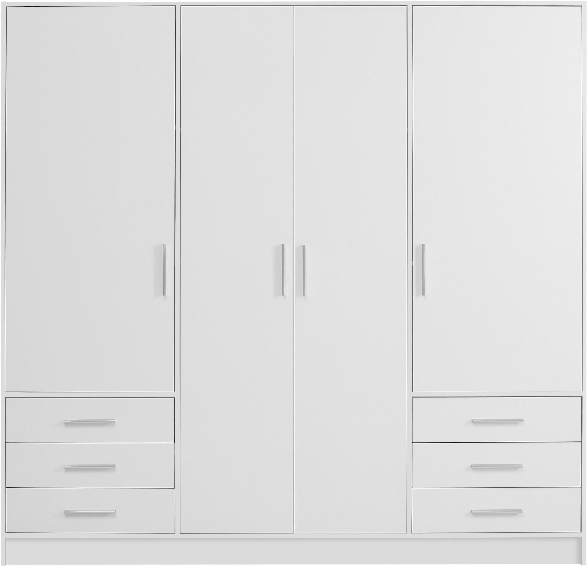 FORTE Kleiderschrank »Jupiter, Made in Europe, mit  6 Schubladen, Stauraum« Masse B/H/T ca. 207/200 cm/60,  Stauraum, 2 Breiten, 4 Farben, Schubladen, variable Einlegeböden