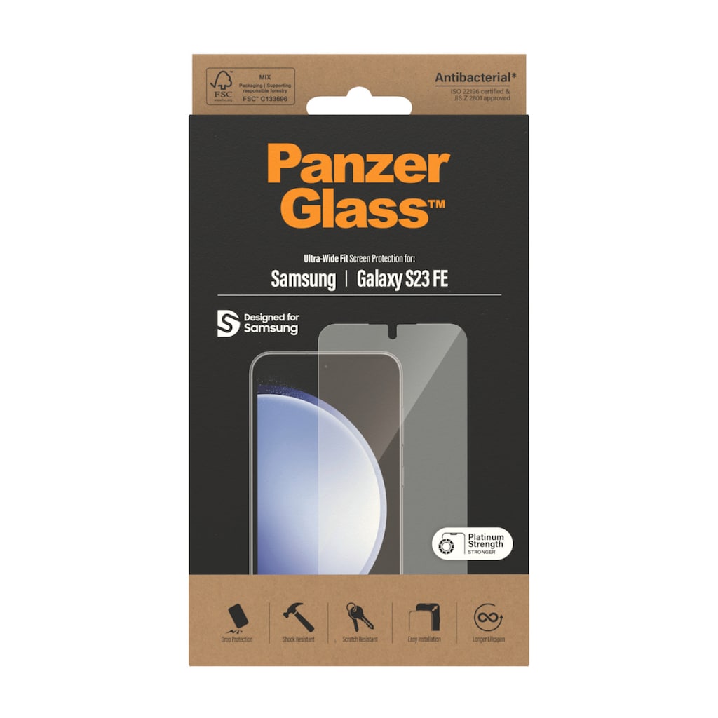 PanzerGlass Displayschutzglas »Screen Protector Ultra Wide Fit«, für Samsung Galaxy S23 FE