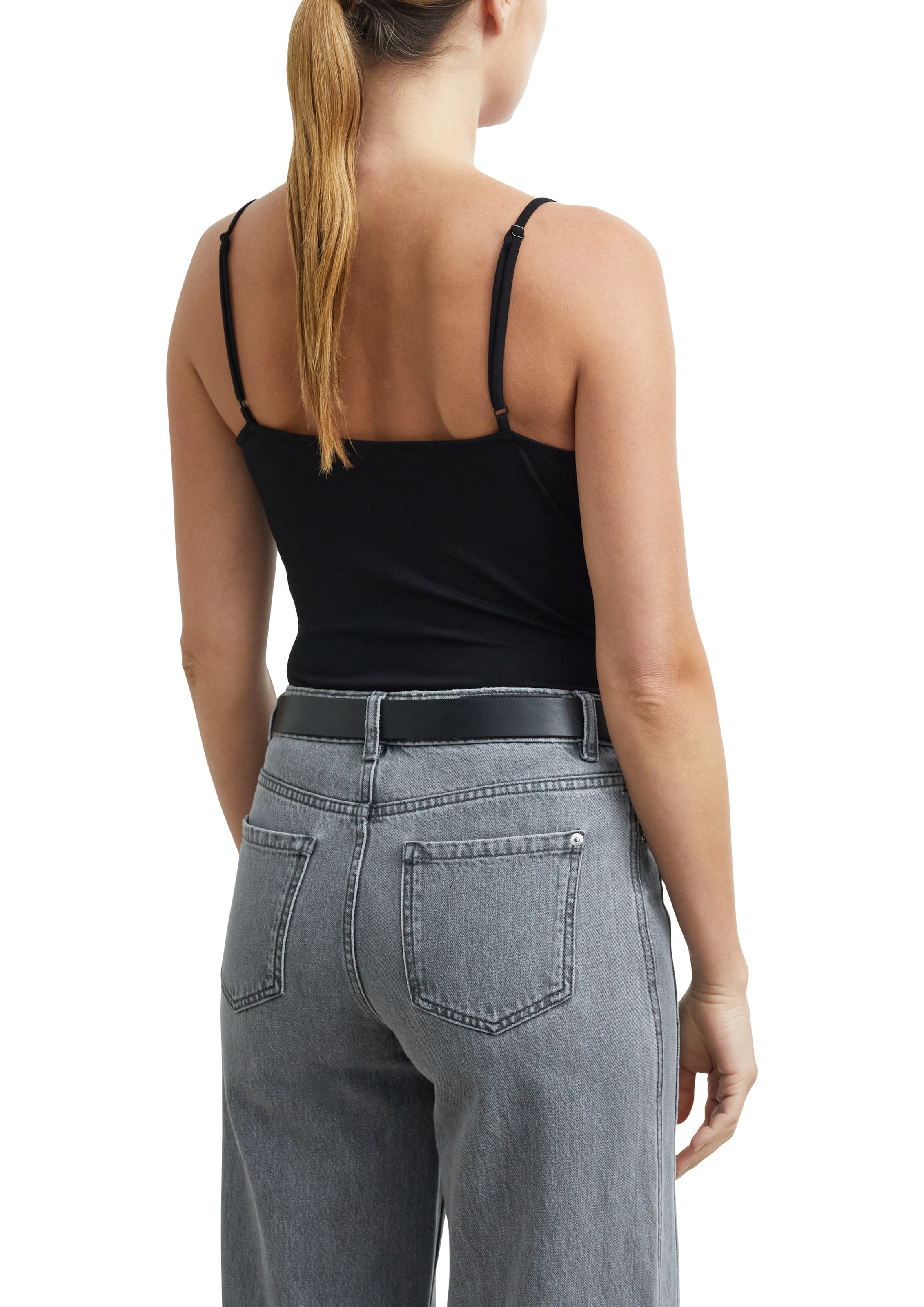 Comma Top à bretelles spaghetti en viscose et avec stretch / col en V