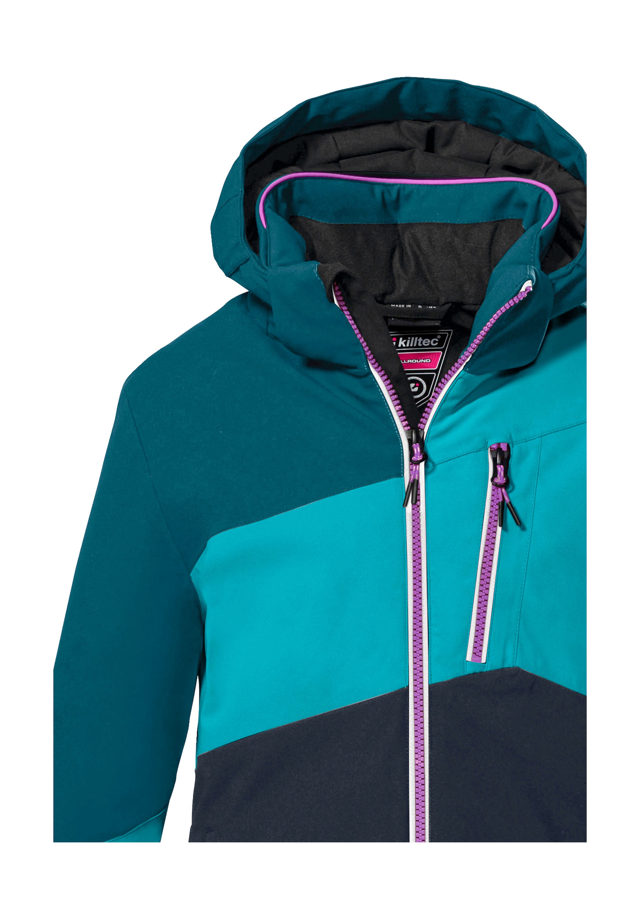Killtec Veste de ski »KSW 166 GRLS SKI JCKT« veste de ski respirante, étanche à l'eau et au vent avec capuche amovible