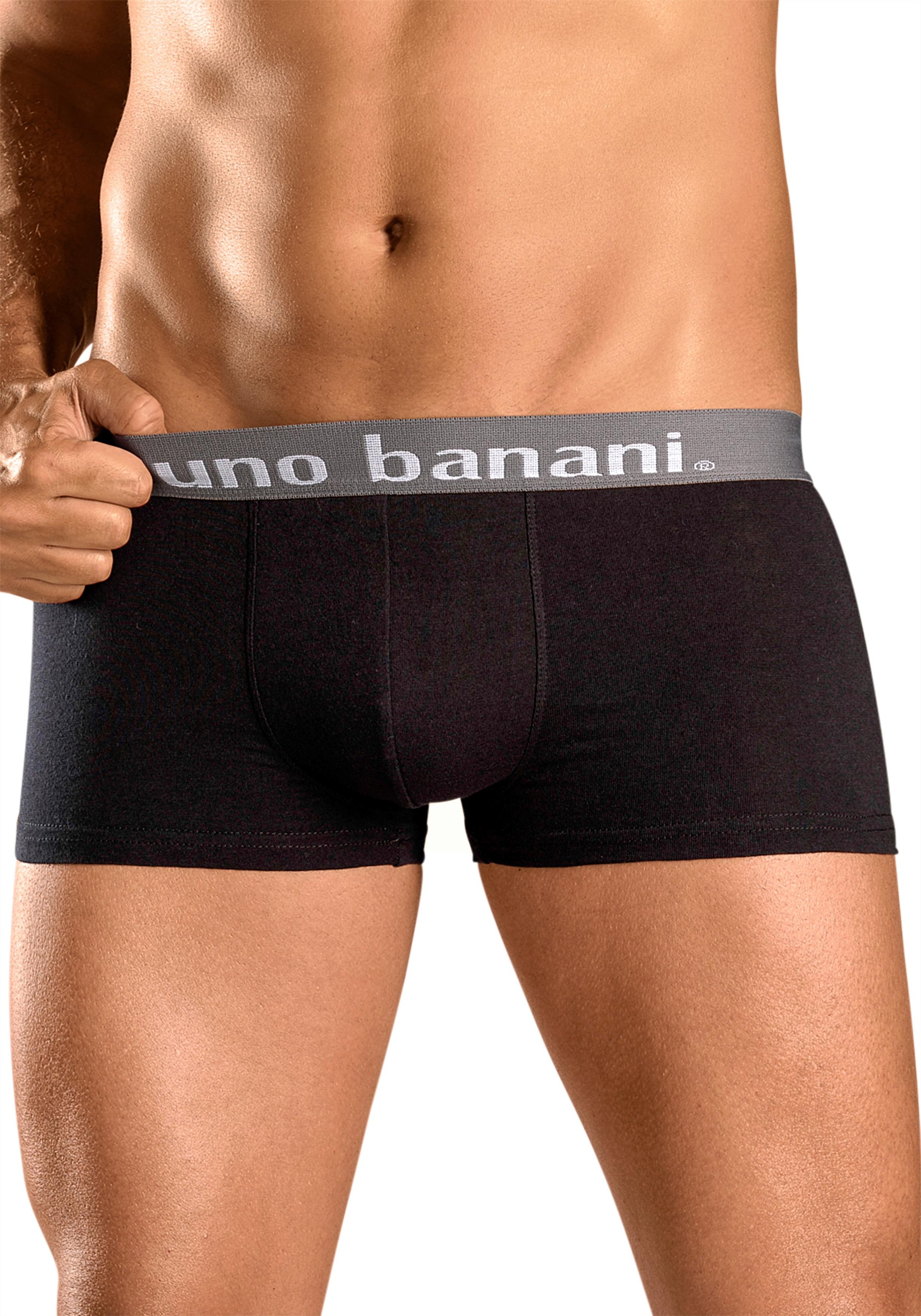 Bruno Banani Boxershorts, (Packung, 4 St.), in Hipster-Form uni oder gemustert