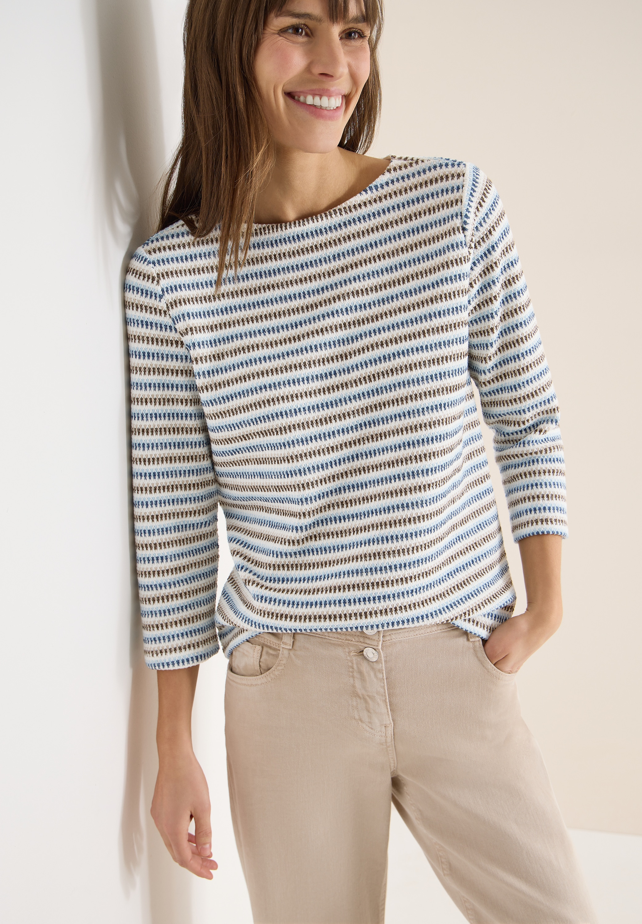 Cecil 3/4 Arm-Pullover mit Multicolor-Streifen