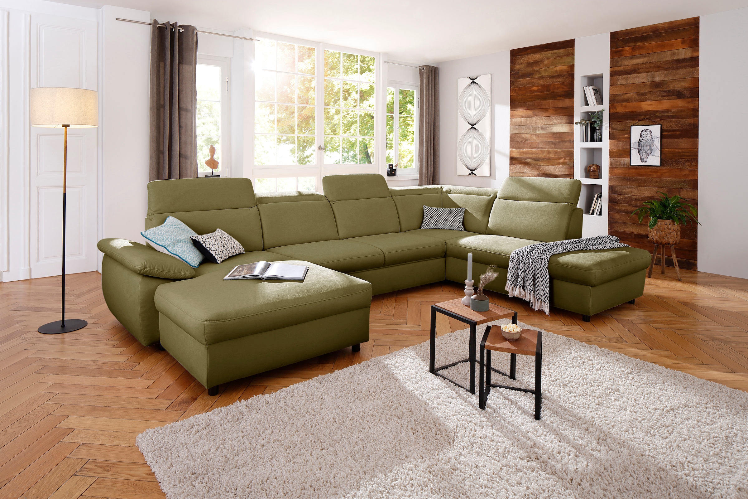 Image of Home affaire Wohnlandschaft "Mauritius U-Form" mit Kopfteil- und Armlehnverstellung, wahlweise mit Bettfunktion