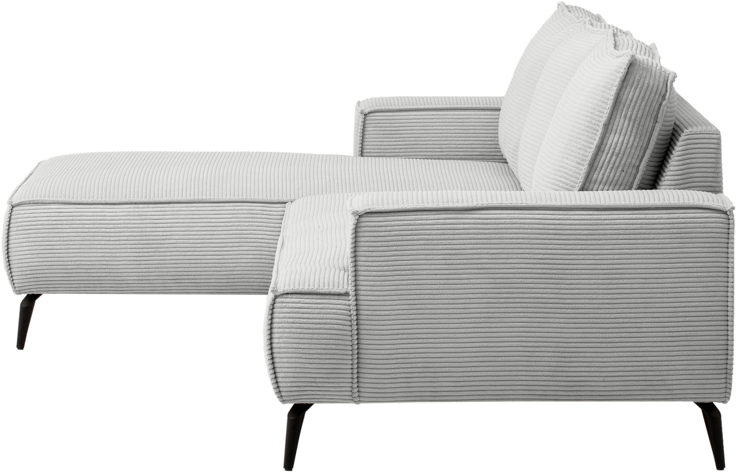 andas Ecksofa »TVINNU, L-Form in Cord, Sofa«, wahlweise Recamiere rechts/links, schwarze Füsse, bequemer Sitzkomfort