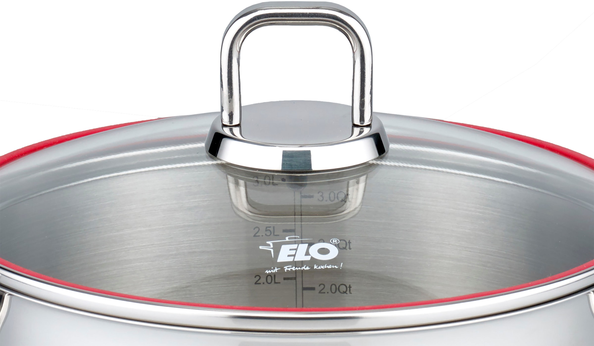 Elo Topf-Set »Excellent« Edelstahl 18/10 Set, Bratentopf Ø 20 cm, je 1 Fleischtopf Ø 16/20/24 cm, Kasserolle Ø 16 cm, 6 Stk. tlg. inkl. Untersetzer, mit Literskala, Induktion