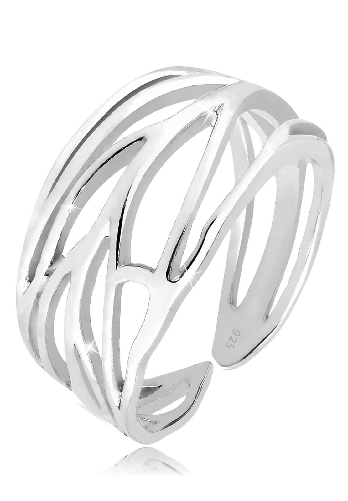 Image of Elli Fingerring »Ornament und offene Ringschiene 925 Silberfarben« bei Ackermann Versand Schweiz